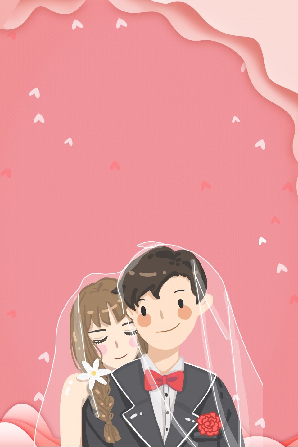 Simple Cartoon Style Valentine Wedding .pngtree.com