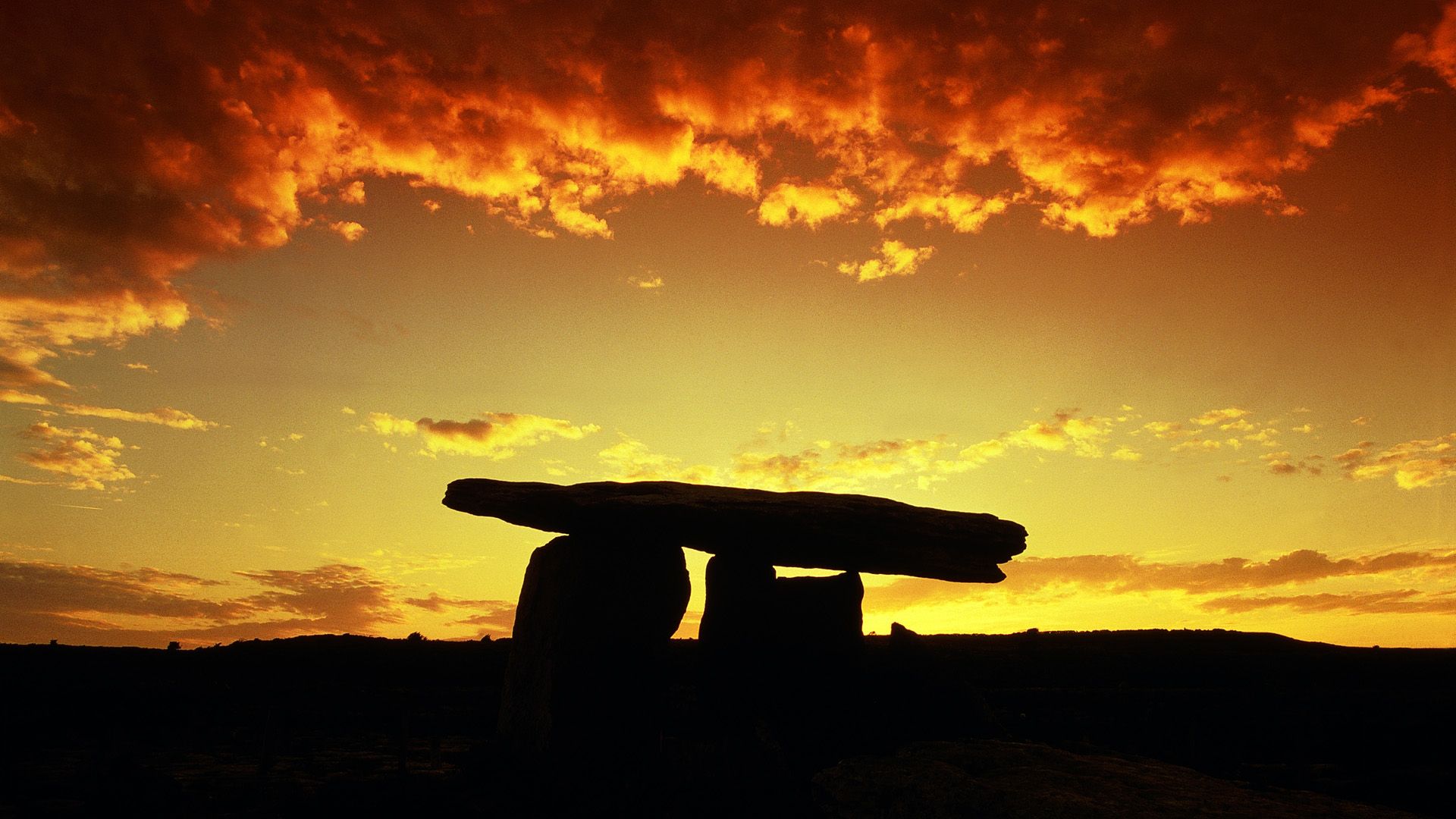 Rocks Stones Sunset Backlight Clouds wallpaperx1080