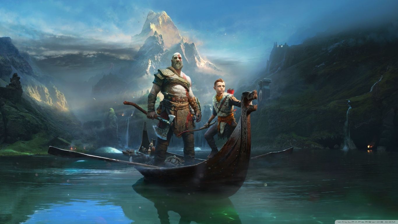 God Of War, Kratos and Atreus, 2018 .wallpaperwide.com