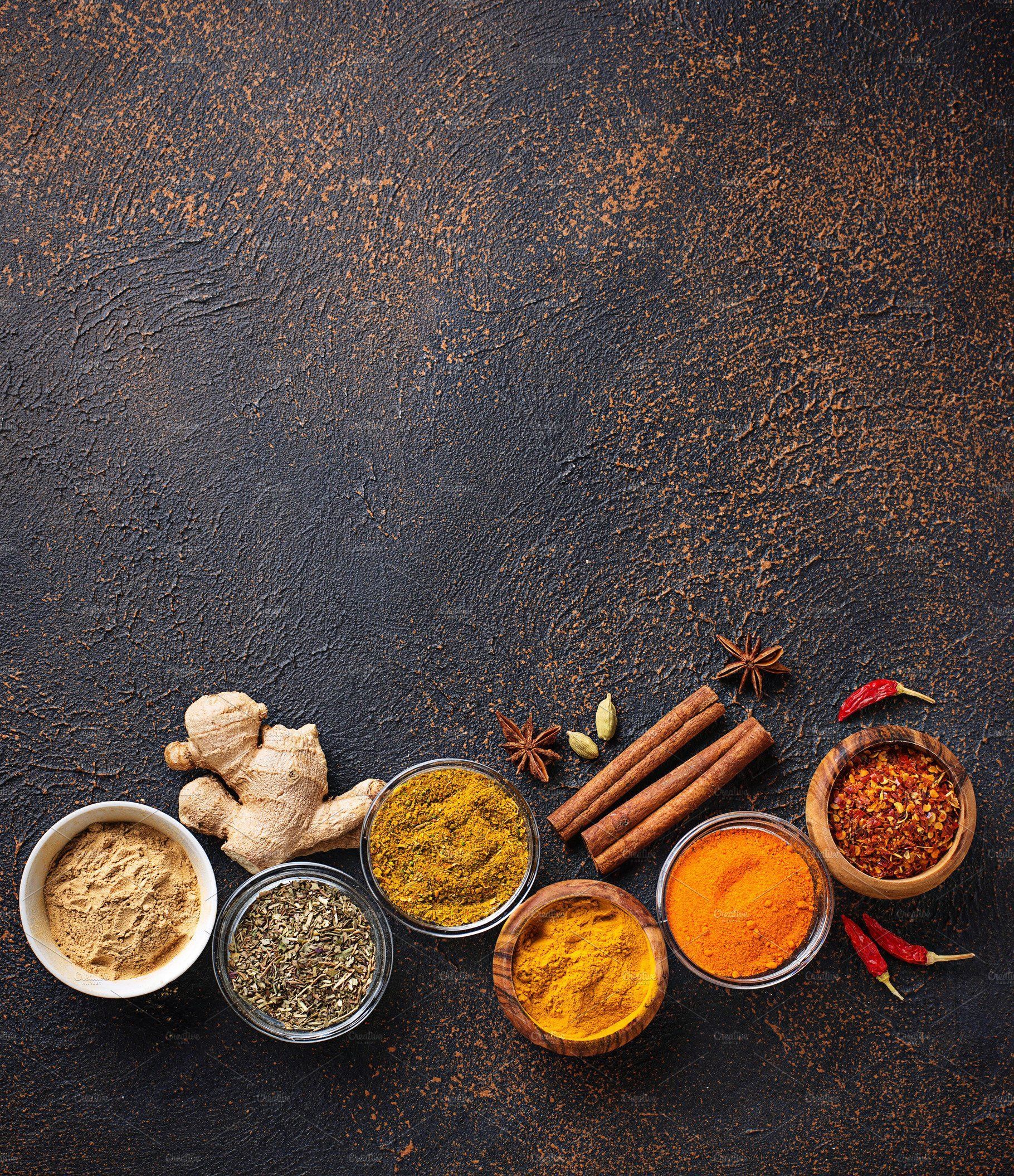 Traditional Indian spices on rusty .com