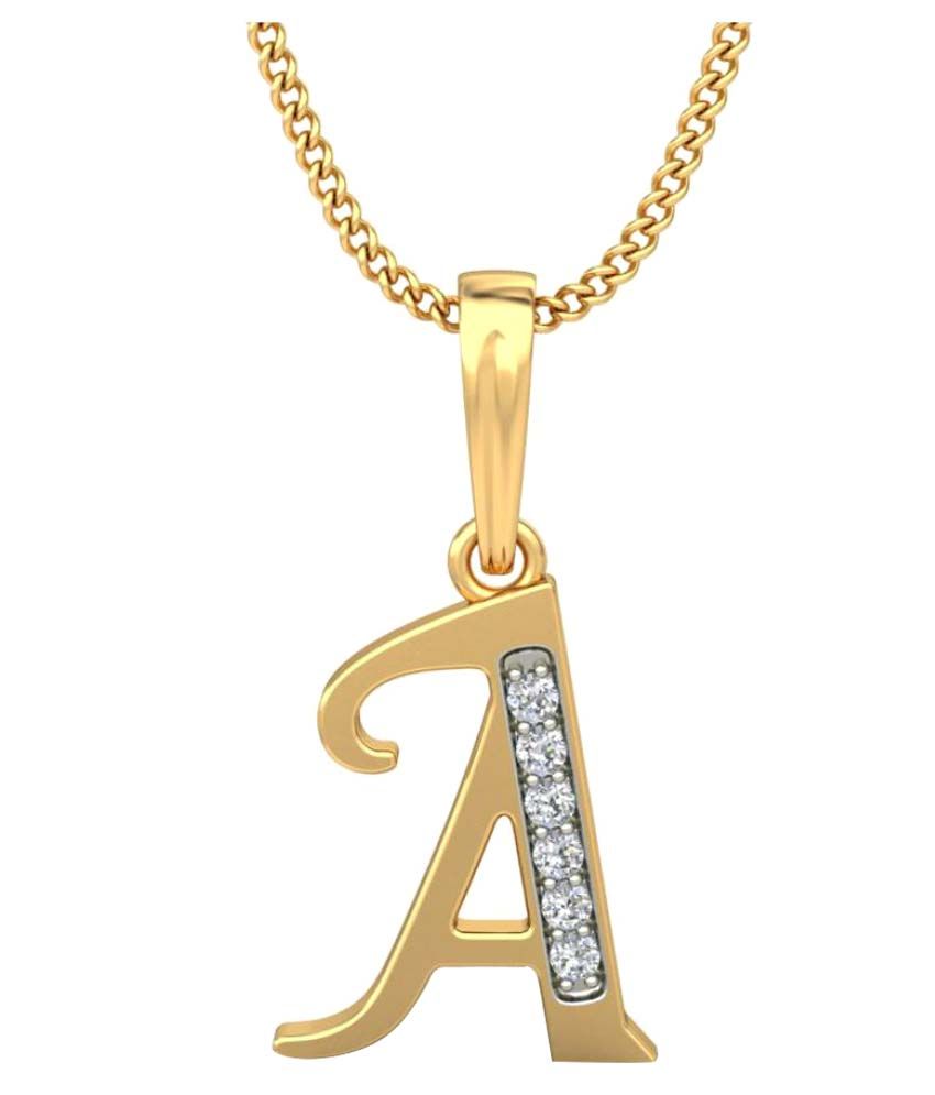 Gold Plated A Letter Initial Pendant .com