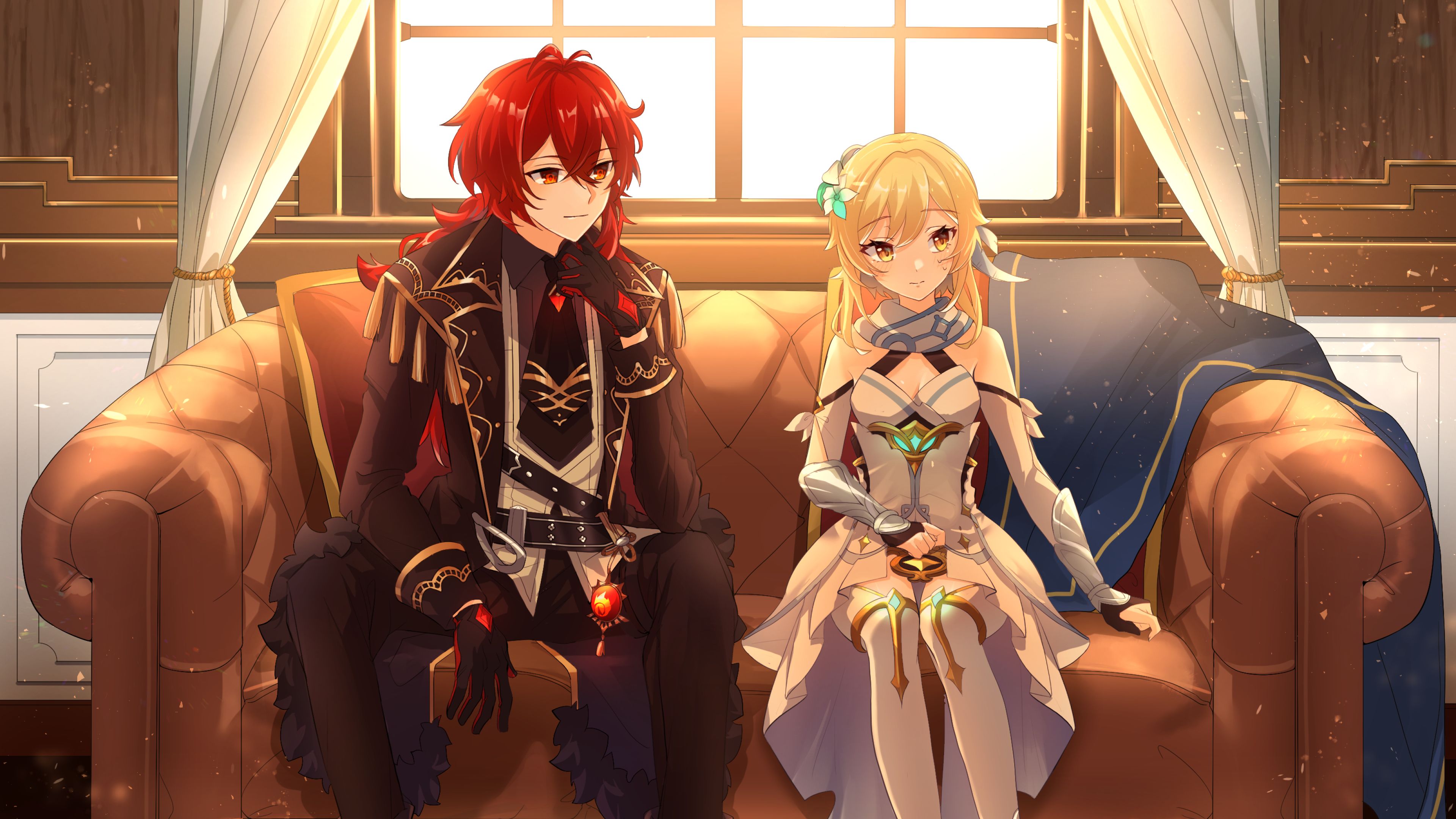 Diluc and Lumine Games 4K HD Genshin .hdwallpaper.in