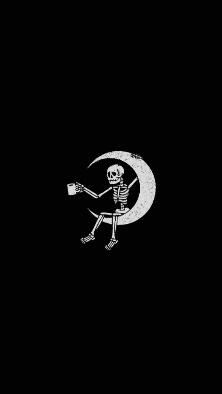 Black Moon And Skeleton Wallpaper .com