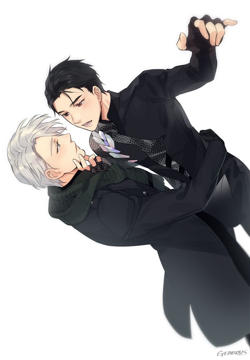 Yuri On Ice, beijo, casal, gelo, HD phone wallpaper