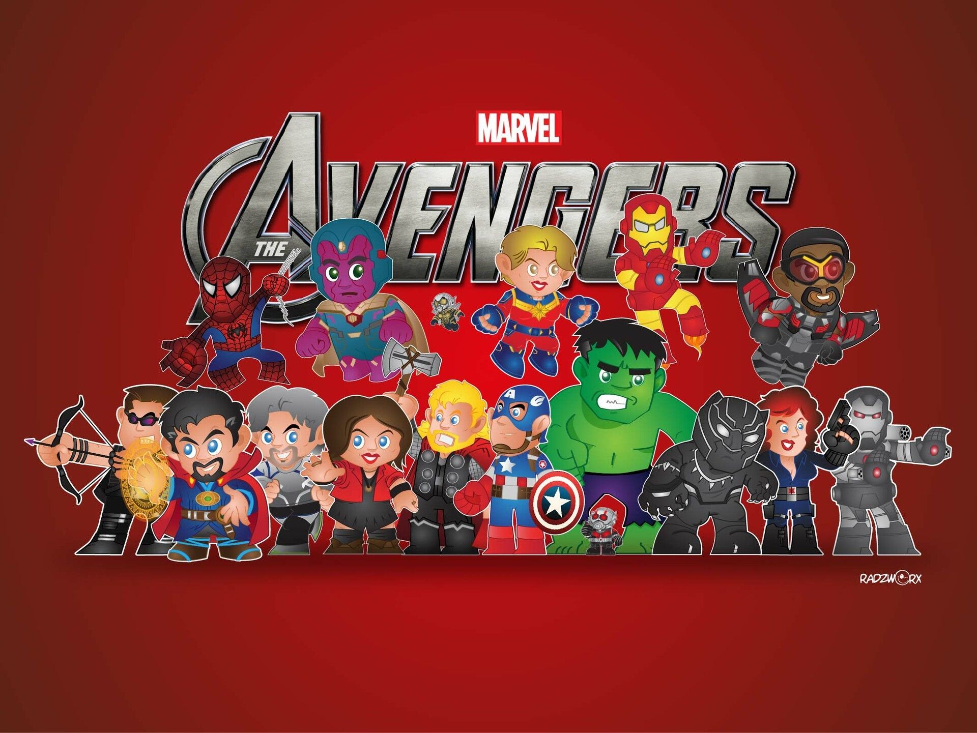 Download Pixel 3xl Marvels Avengers Background In A Chibi Form  Wallpapers com