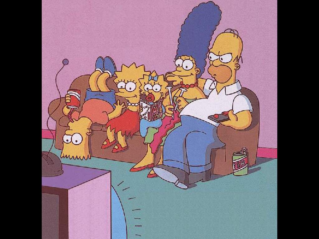 Simpsons Family Watching TVmyfreewallpaper.net