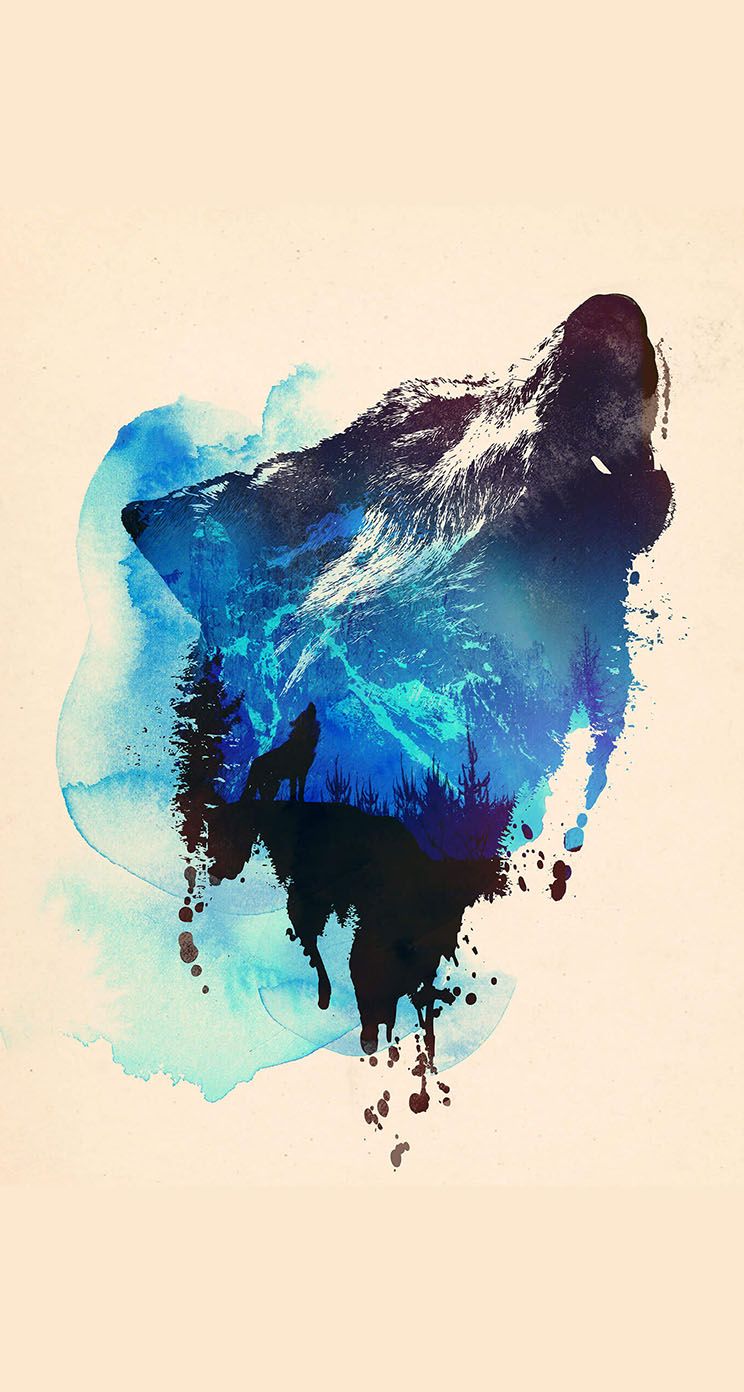 The iPhone Wallpaper Alone as a wolftheiphonewalls.com