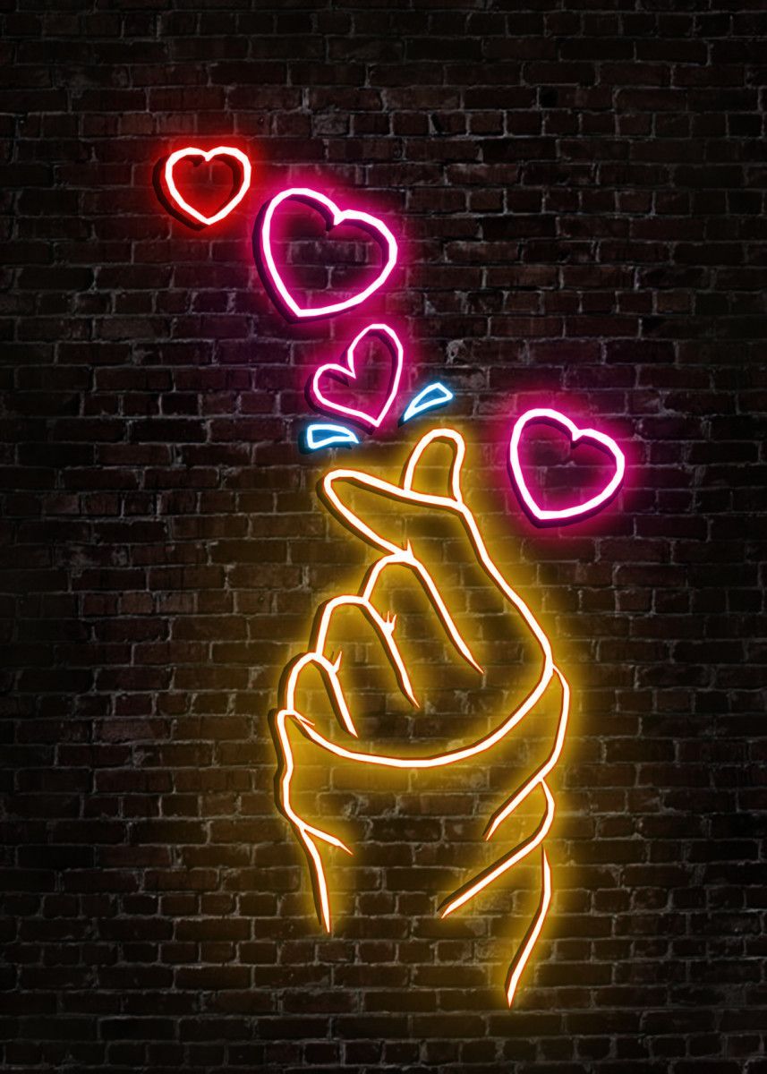 Love Neon Art' Metal Poster .com