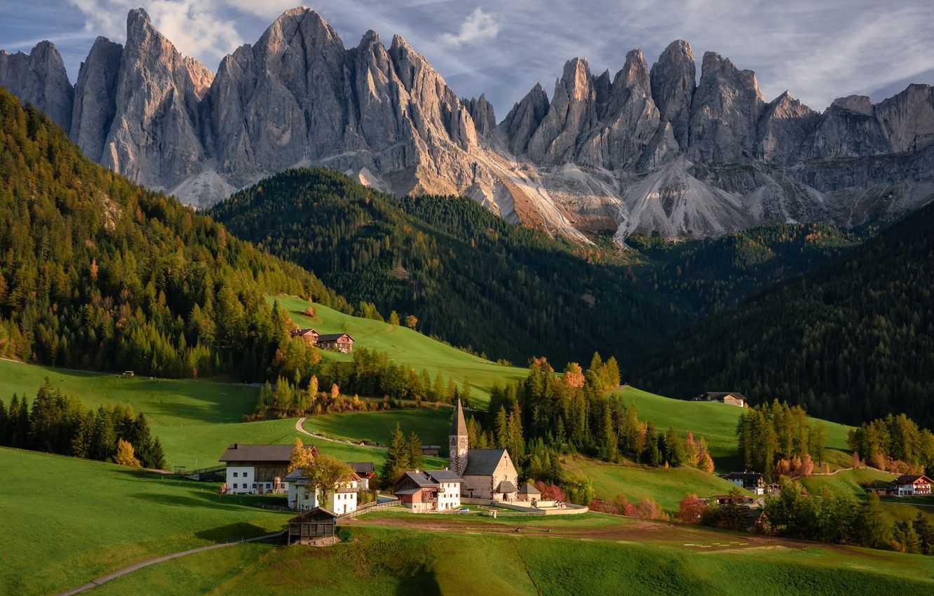 Wallpaper mountains, Italy, village .goodfon.com