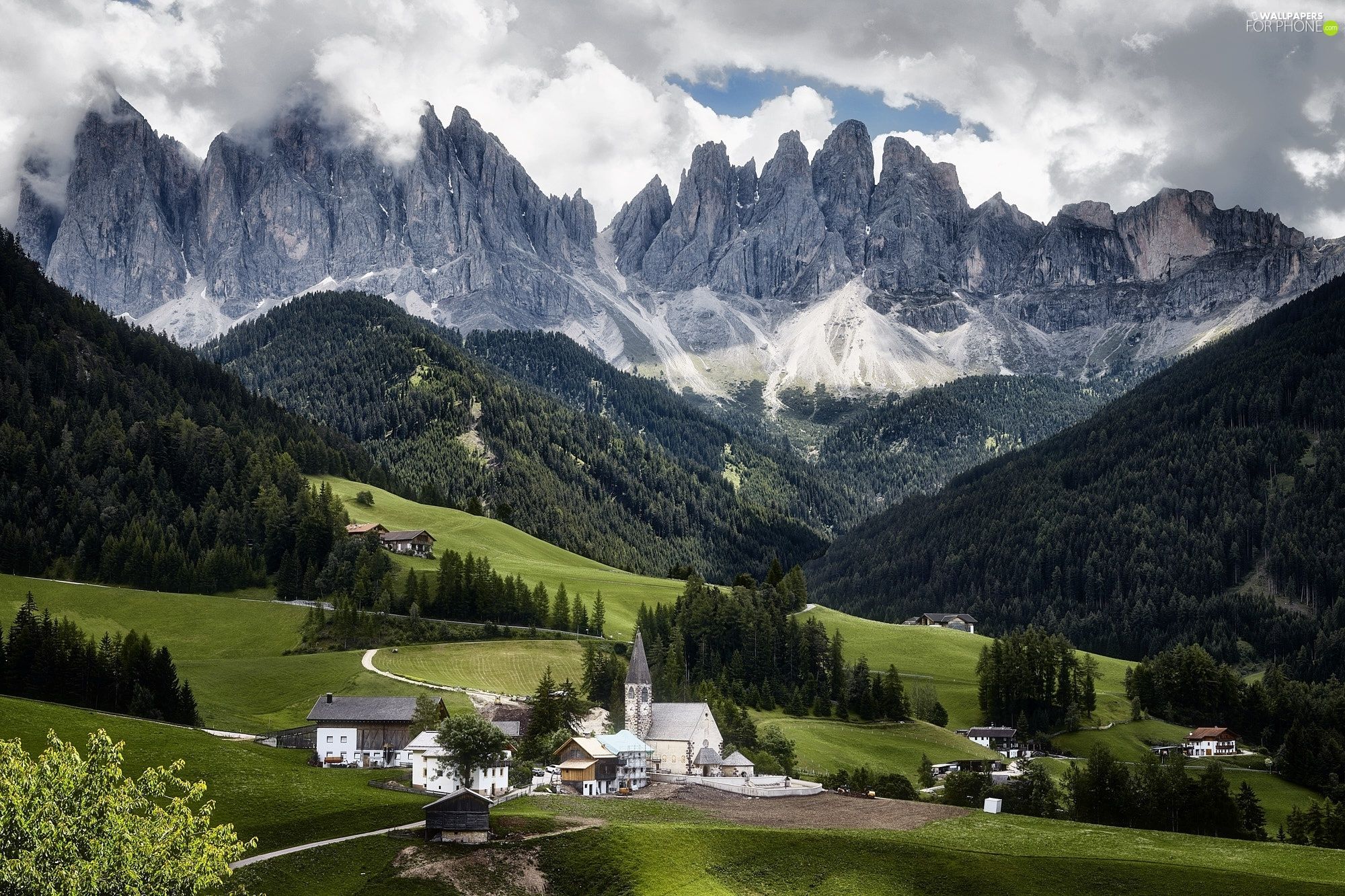 Italy, Val Di Funes Valley, Mountains .wallpaper For Phone.com