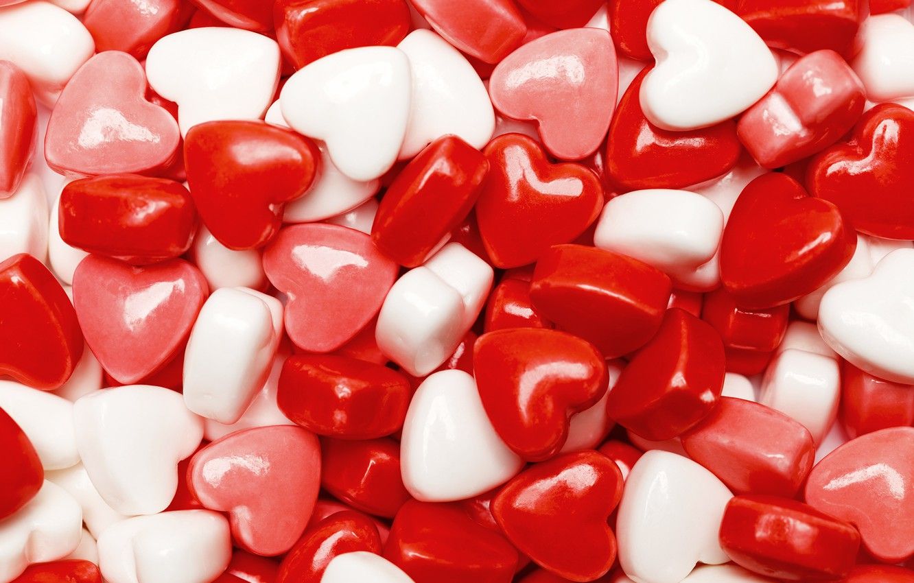 Wallpaper heart, candy, sweet, Valentine's Day, sweets image for desktop, section еда