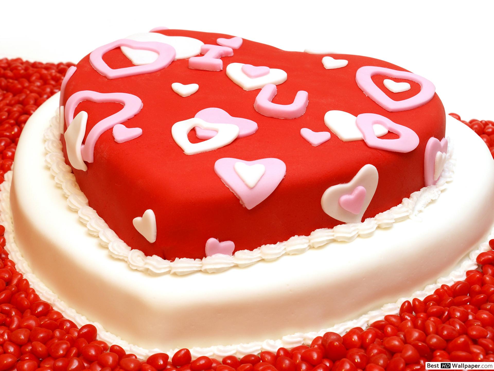heart cake and candies HD wallpaper .besthdwallpaper.com