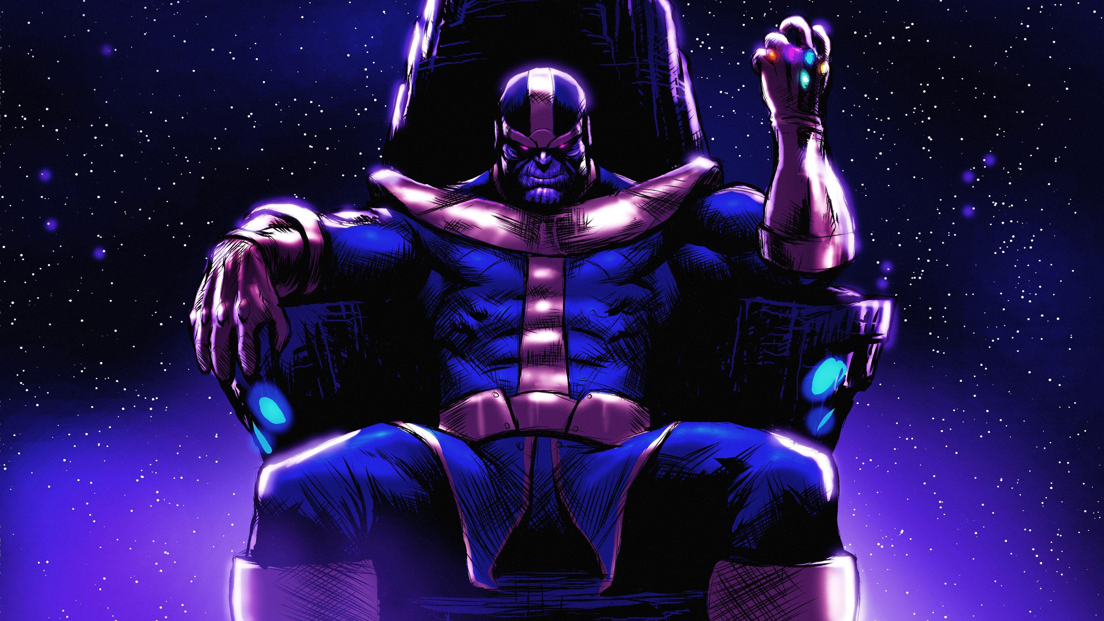 Thanos On His Throne Thanos Wallpaper .com