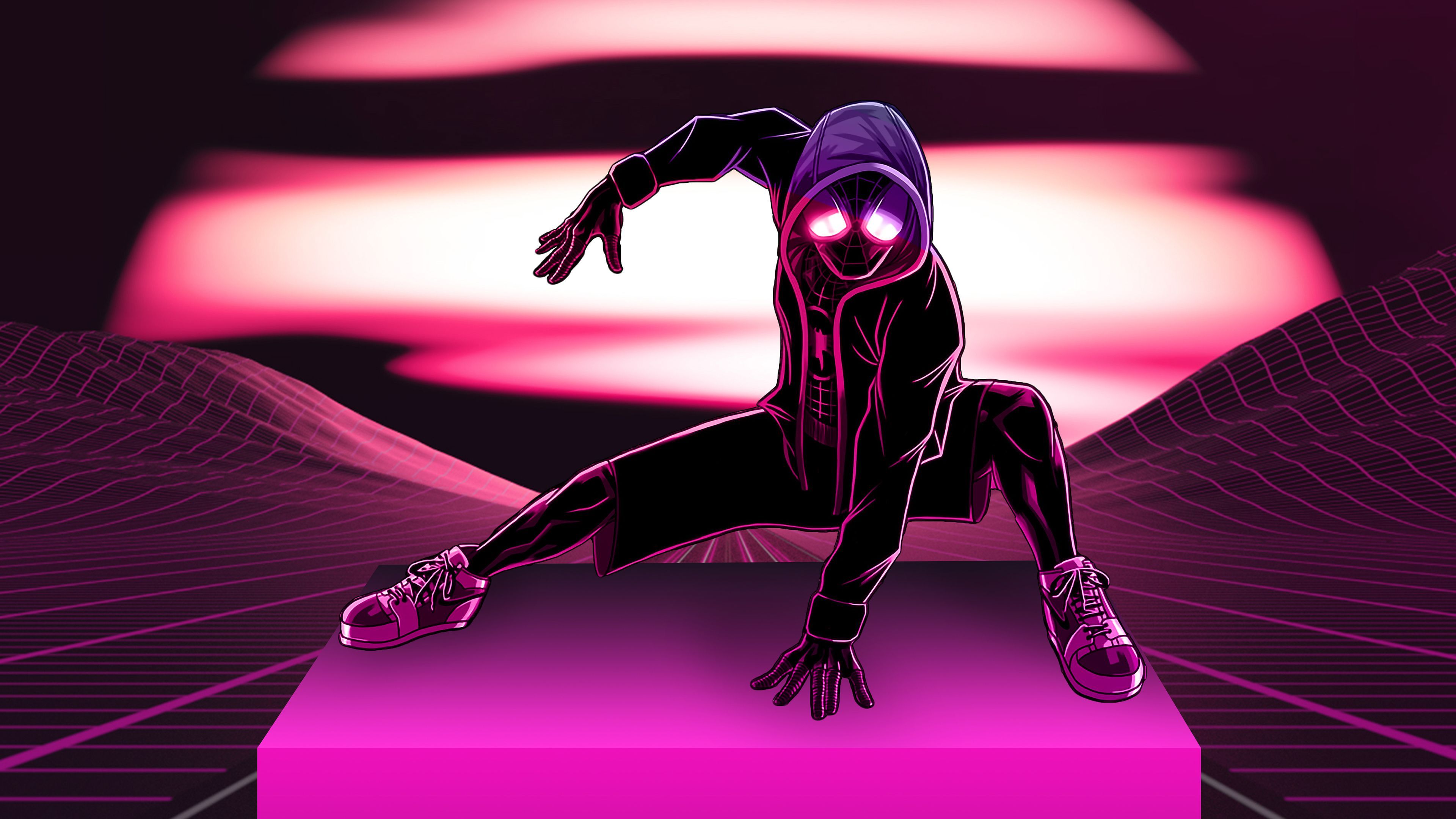 Neon Spider Man 4k superheroes .com