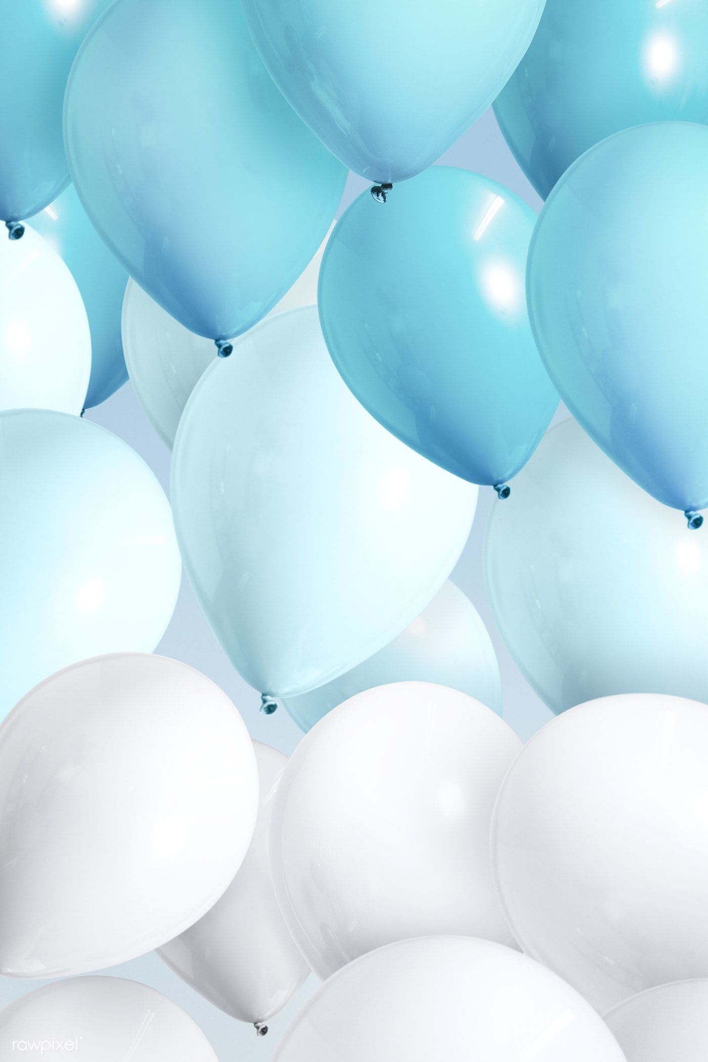 Pastel blue balloons wallpaper design .com