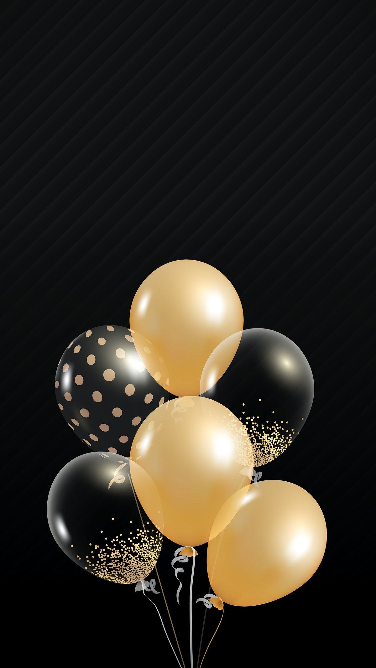 Black and gold balloons phone wallpaperrawpixel.com
