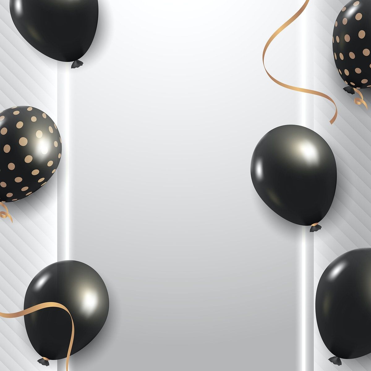 Metallic black party balloons banner vectorrawpixel.com