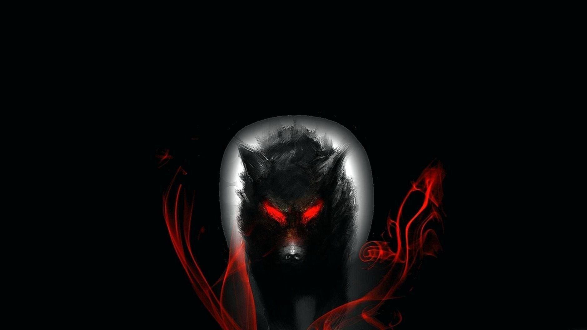 Glowing Red Wolf Eyes .line.17qq.com
