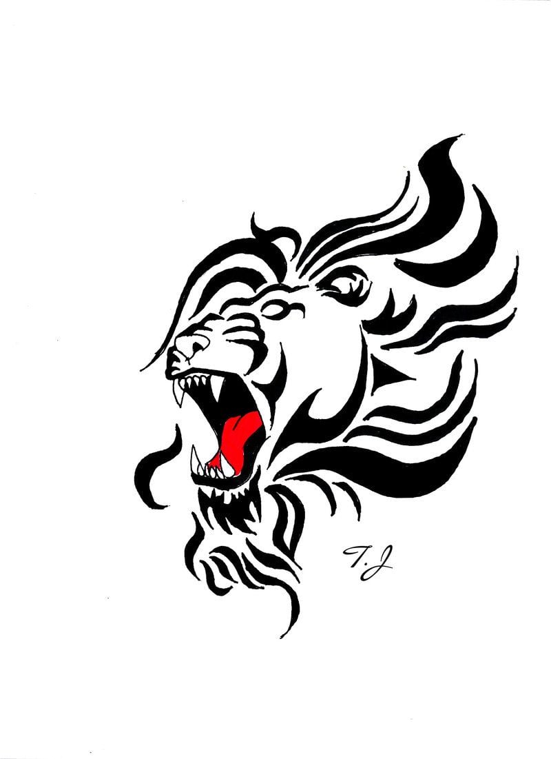 Roaring Lion Photo Drawing Image HD