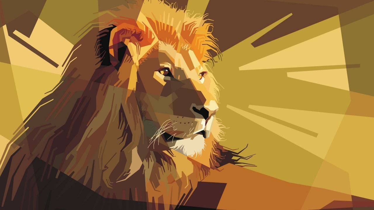 Digital drawing of a lion male 1280x720uhdwallpaper.org