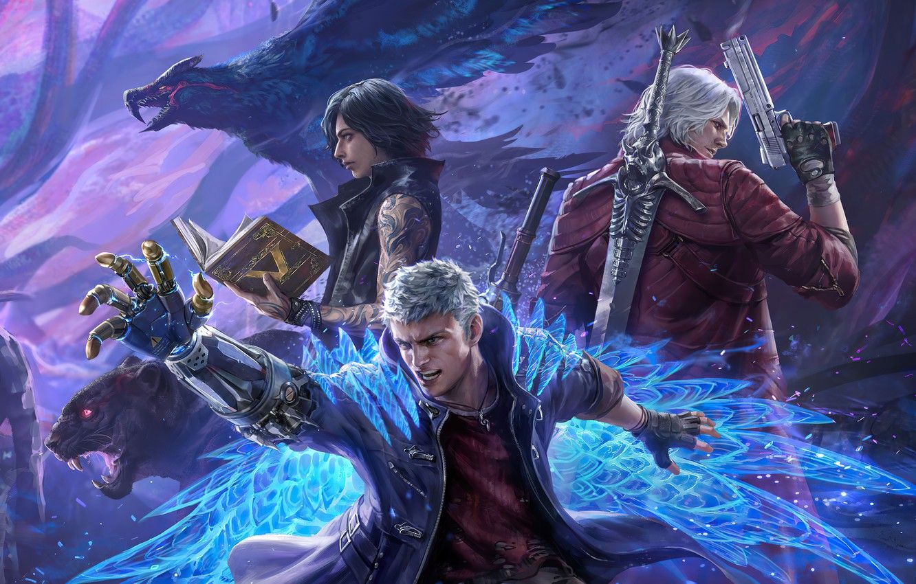 Wallpaper Dante, Capcom, Nero, Devil May Cry, Devil May Cry - for desktop, section игры