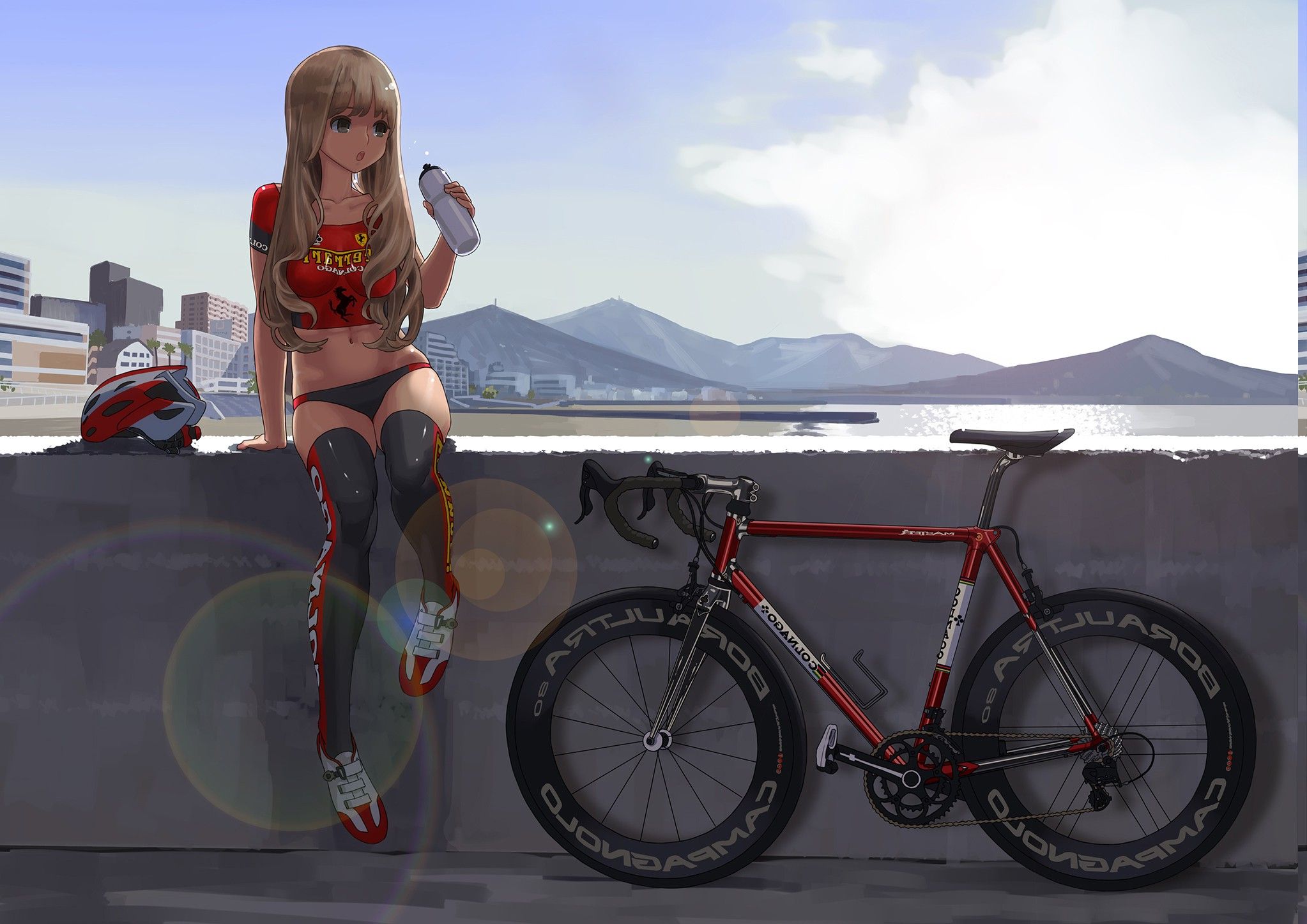 anime, Anime Girls, Bicycle, Panties .wallup.net