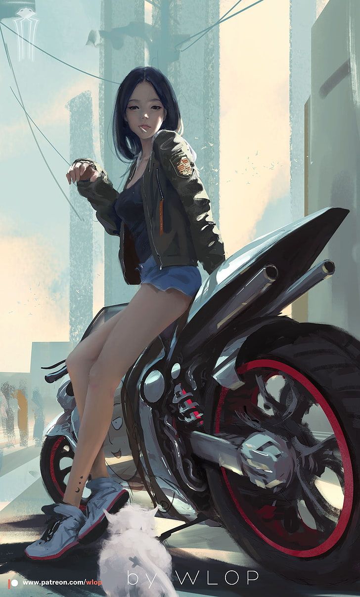 Sports Bike Illustration, Wlop, Anime .wallpapertip.com