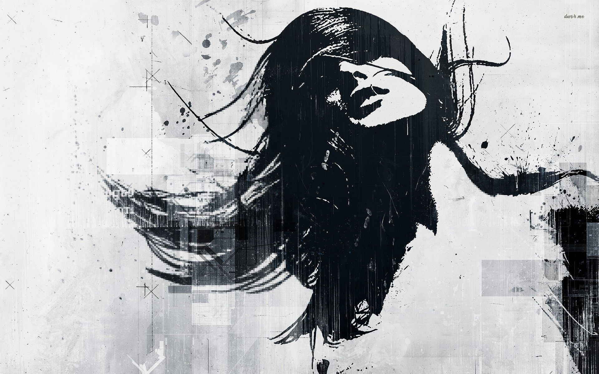 Womans Graffiti Artistic Wallpaper Woman Black And White HD Wallpaper