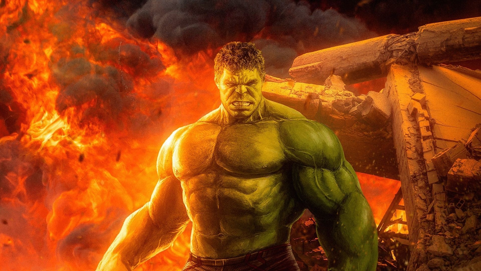 Desktop wallpaper angry hulk, marvel comic, superhero, fan art, HD image, picture, background, f6e189