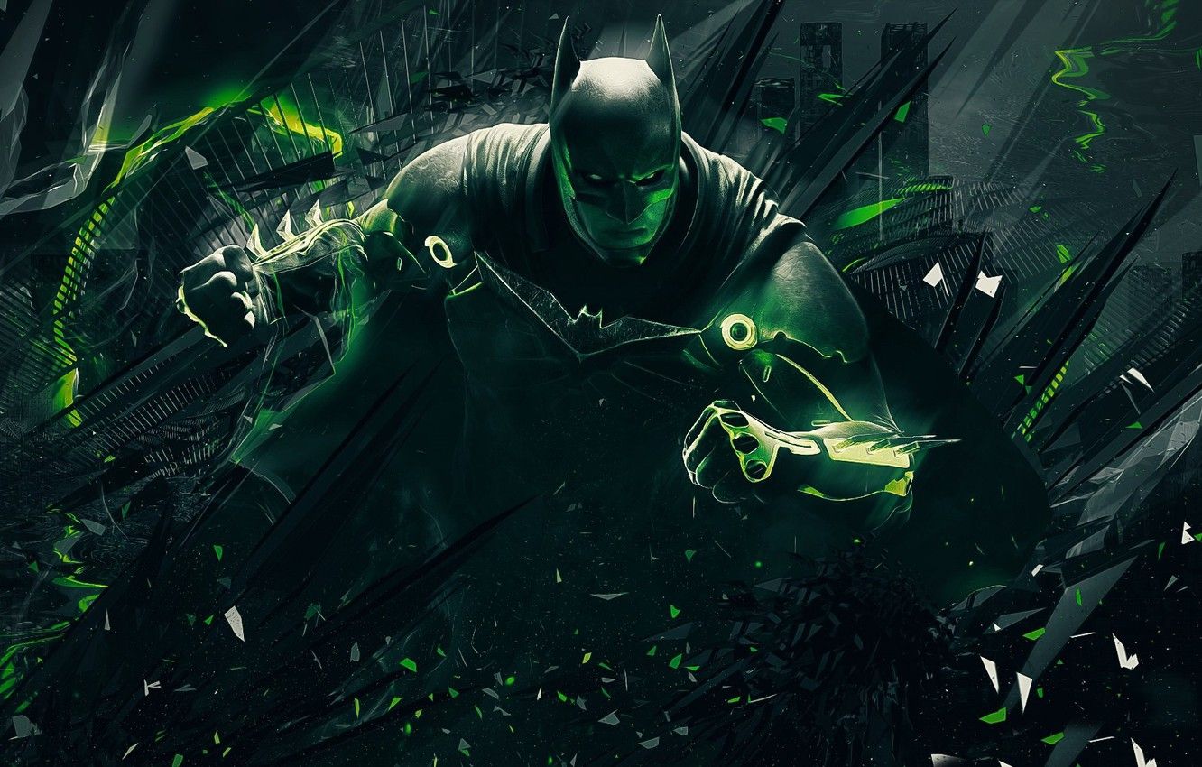 Wallpaper green, Batman, power, man, bat, hero, suit, DC Comics, Bruce Wayne, strong, Injustice, yuusha, super hero, Injustice kevlar image for desktop, section игры