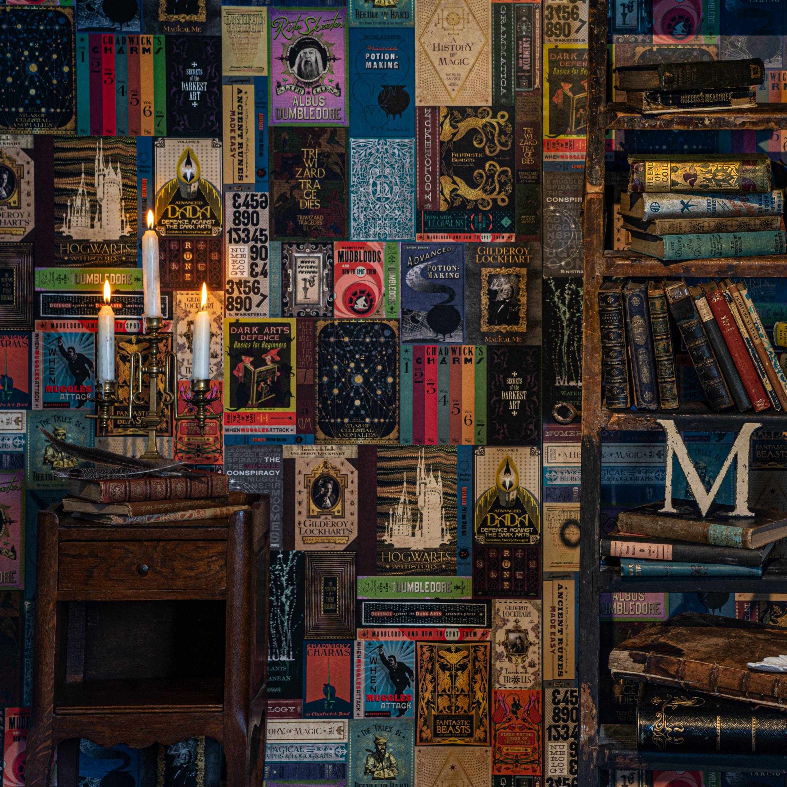 Hogwarts Library Book Covers Wallpaper .minalima.com