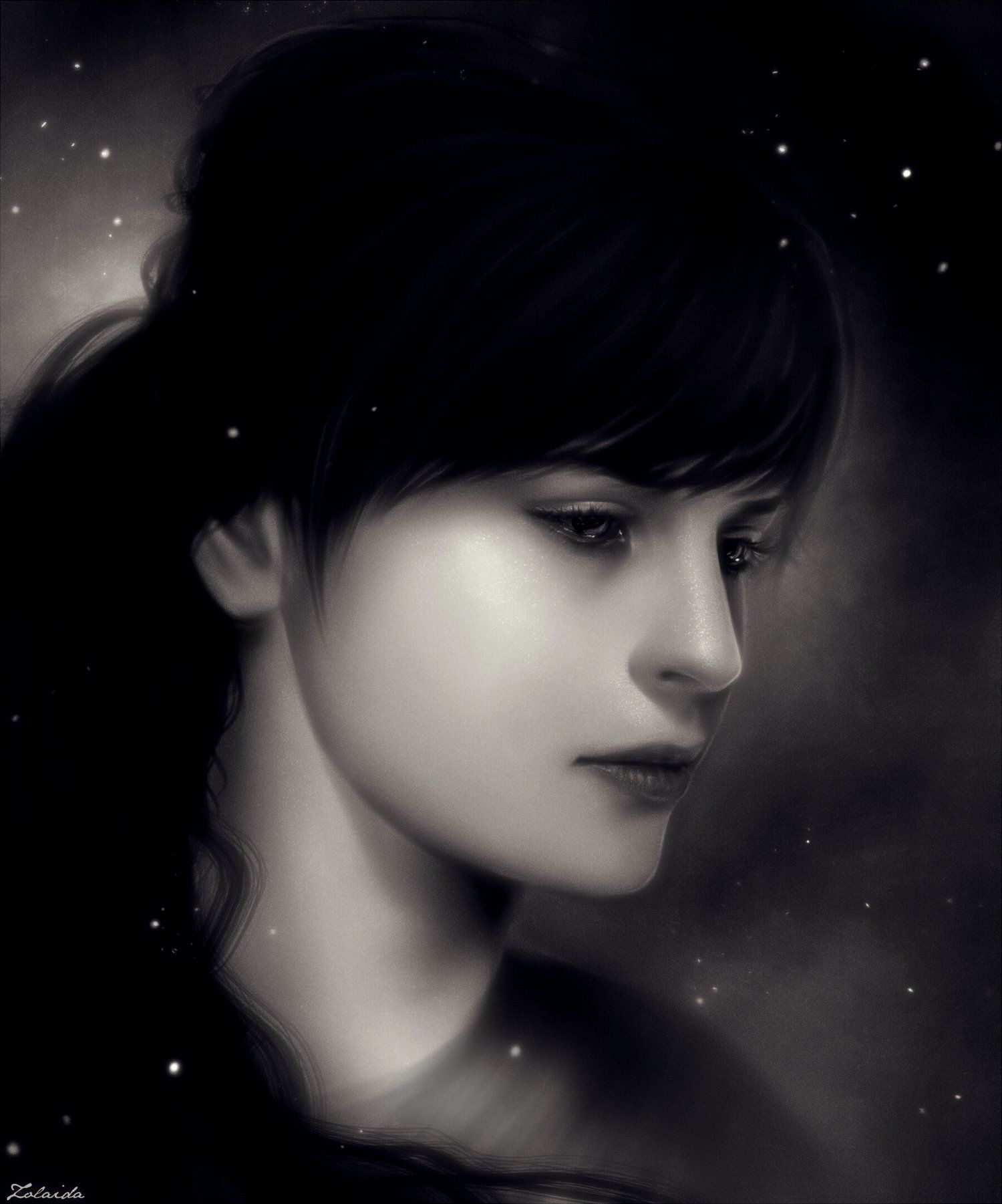 Sad Cry Girl Hair Black Face Wallpaper .wallpapertip.com