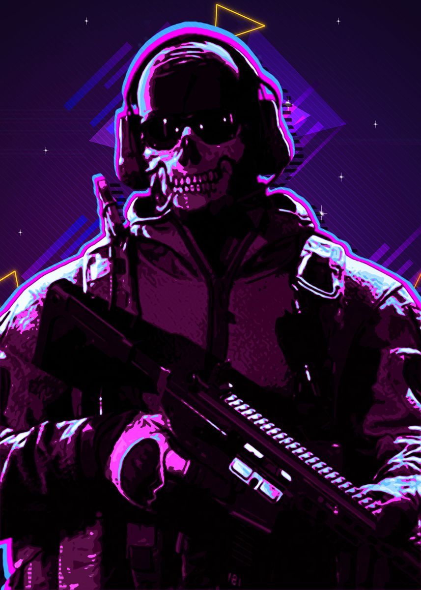 Ghost Cod Warzone 3' Metal Poster .displate.com · In stock