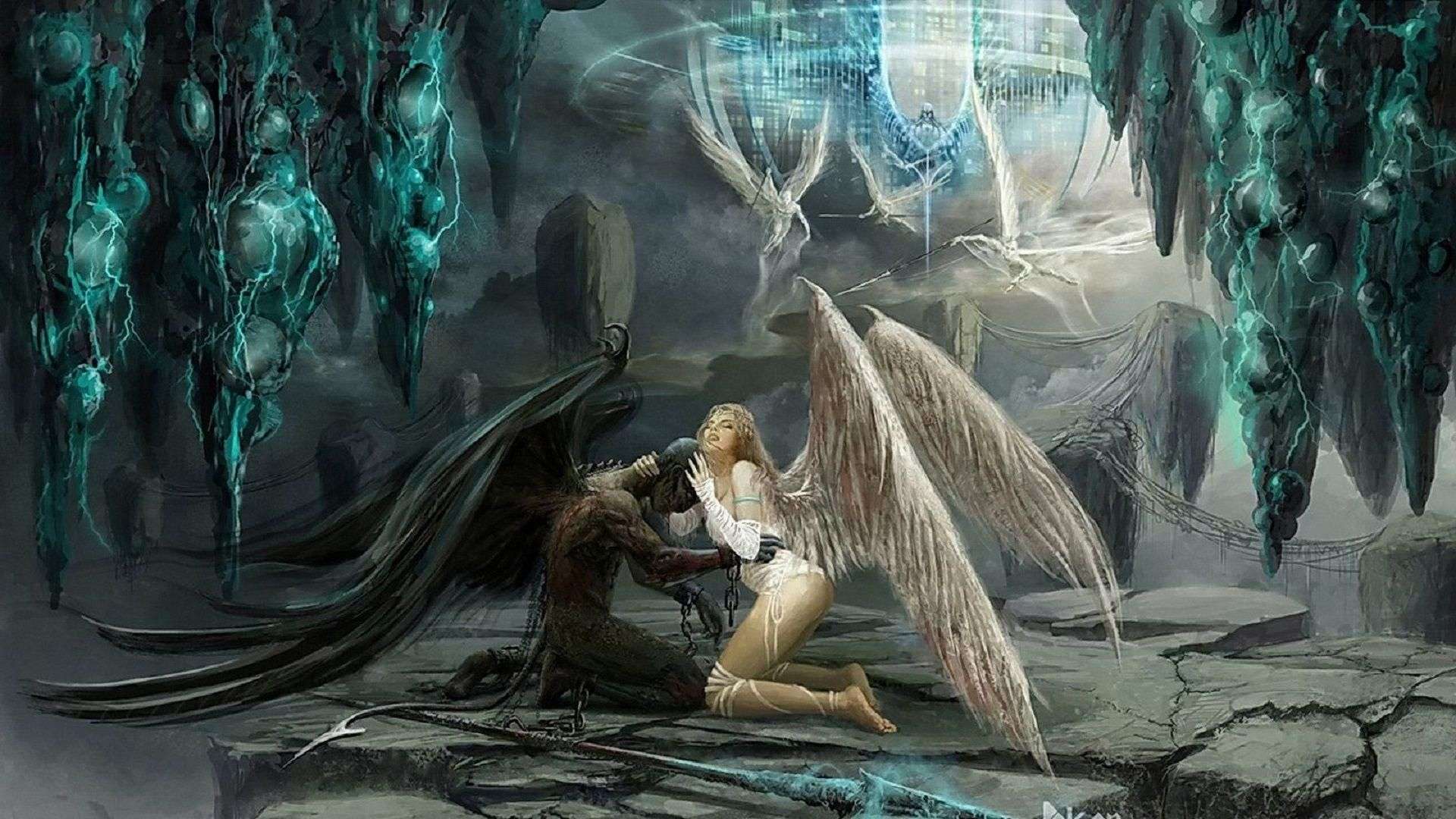 Angel And Demon Love Wallpaperwalpaperlist.com