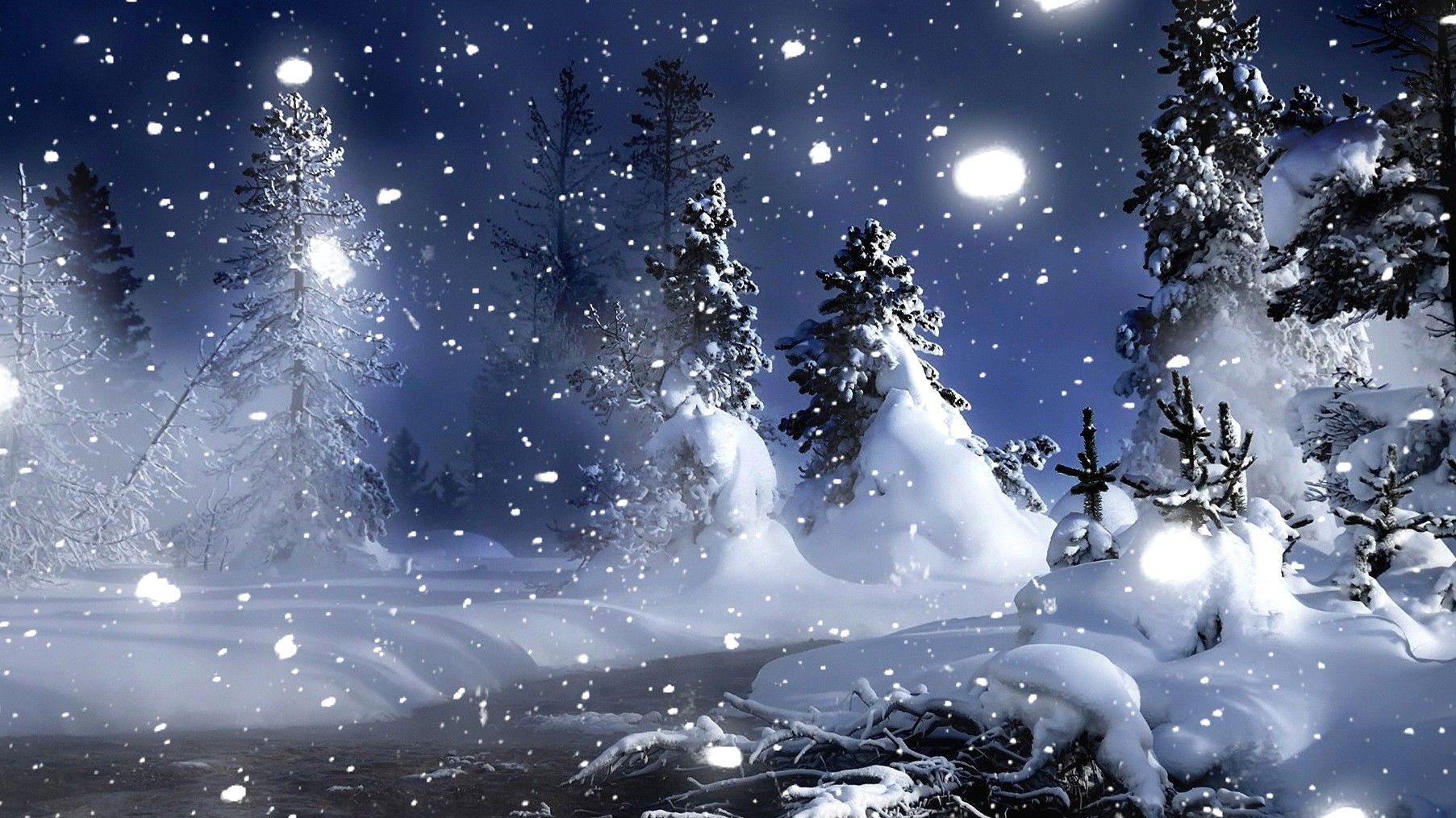 Winter Night Sky Wallpaper