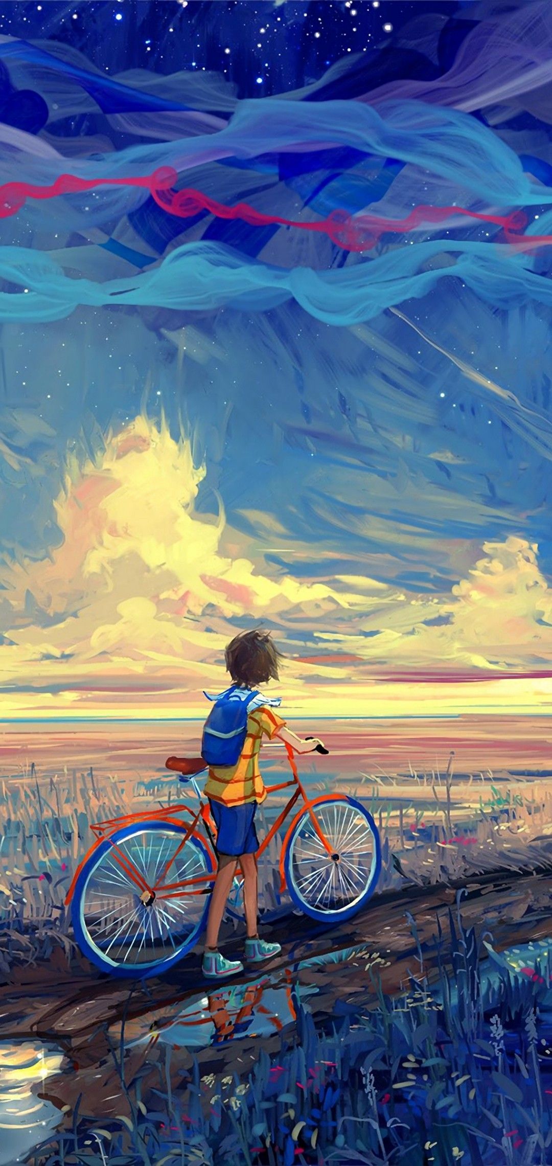 Kid with bicycle Wallpaper. Bicycle art, Bicycle wallpaper, Art wallpaper