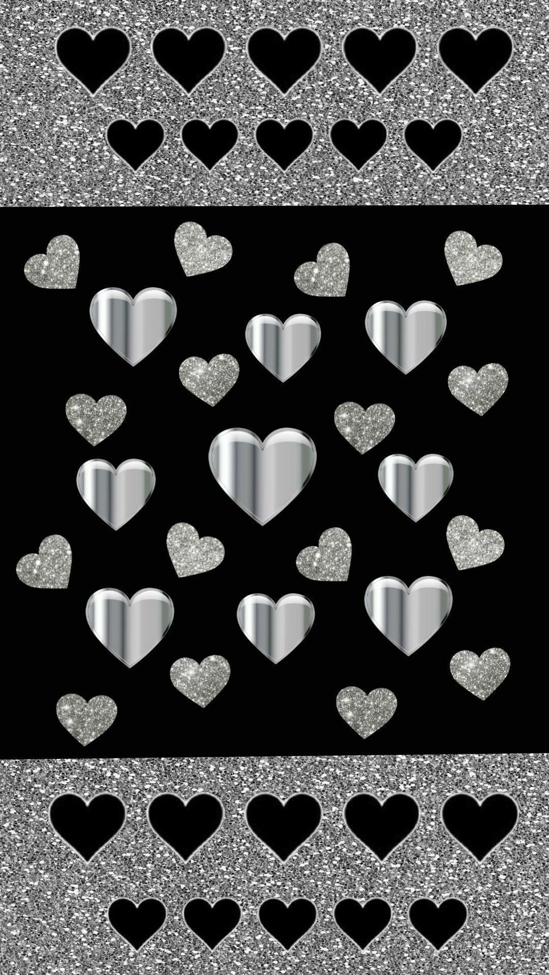 Free download Silver glitter hearts .wallpaperafari.com