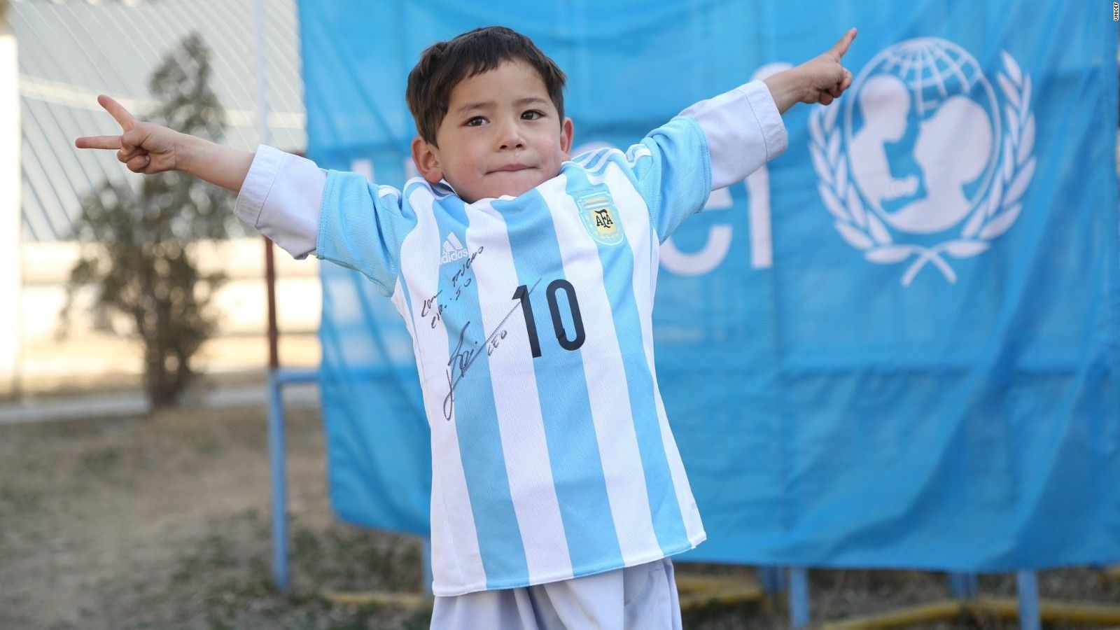 Lionel Messi meets 'plastic shirt' boy .edition.cnn.com