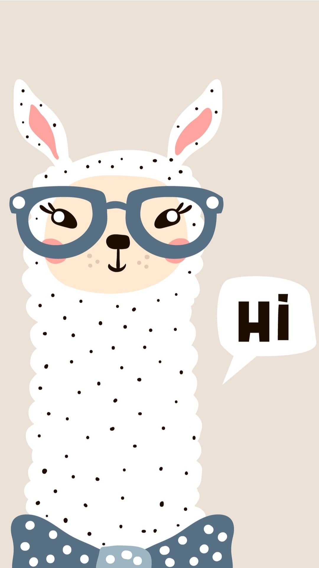 Cutesy Llama iPhone Wallpaper