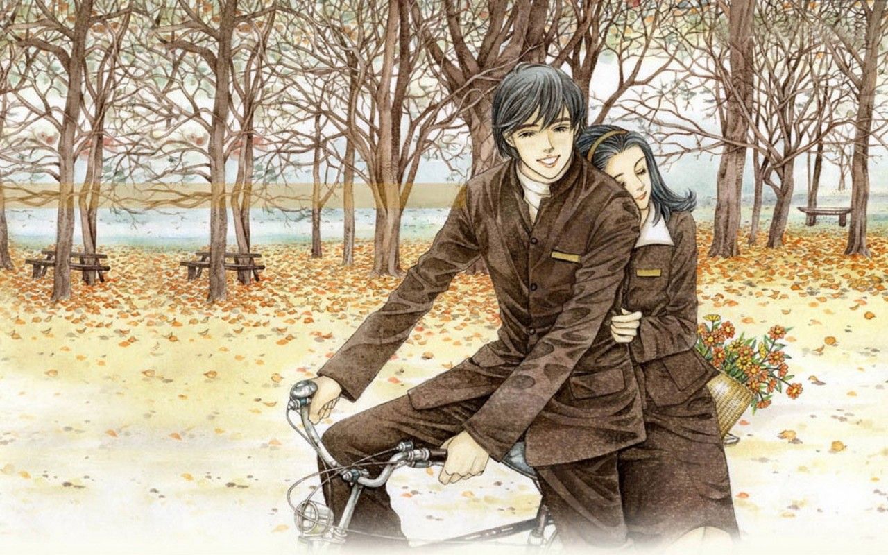 Sweet Couple Matching Clothes Wallpaper De Invierno Anime