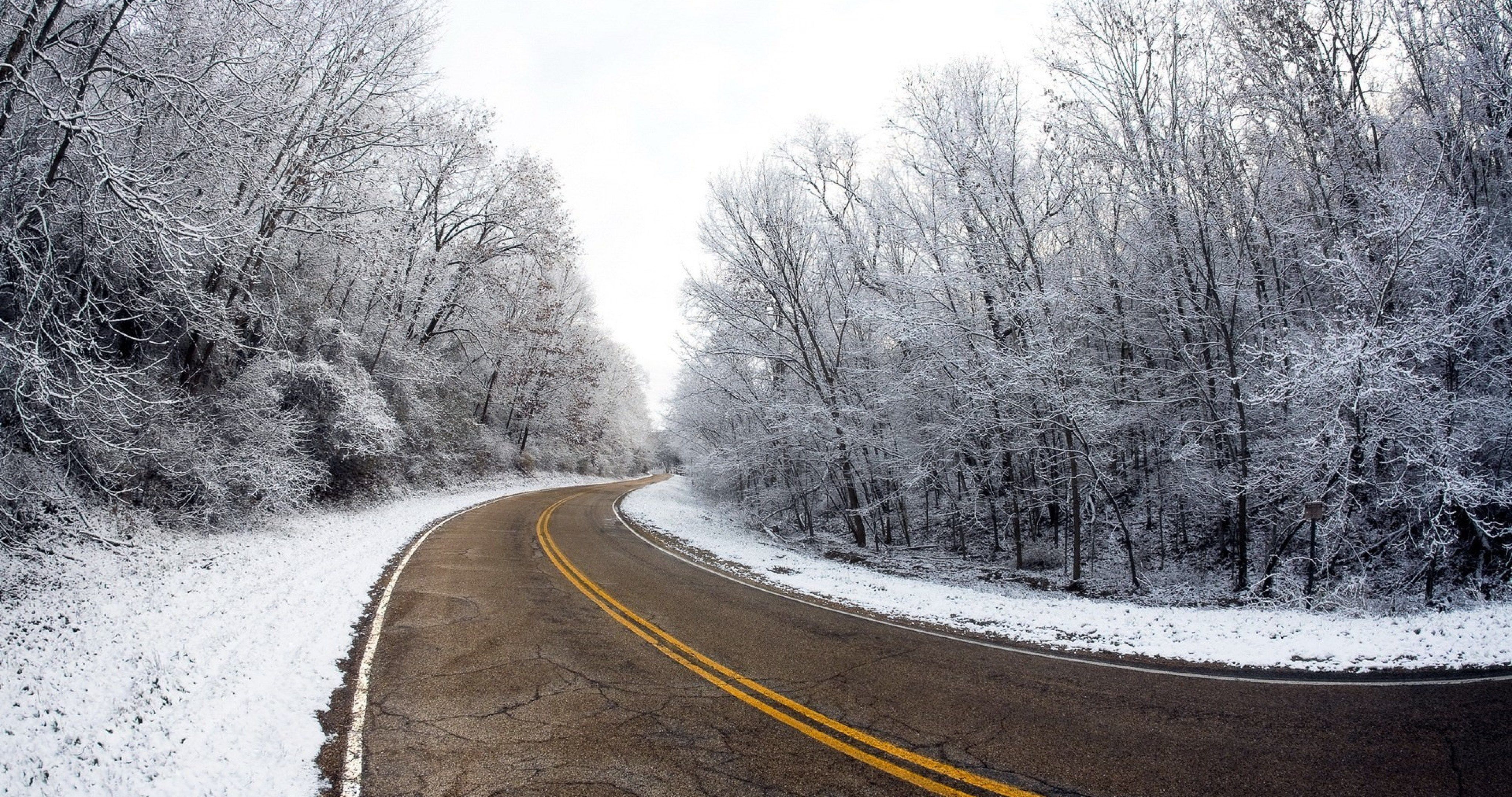 winter and road 4k ultra HD wallpaper .com