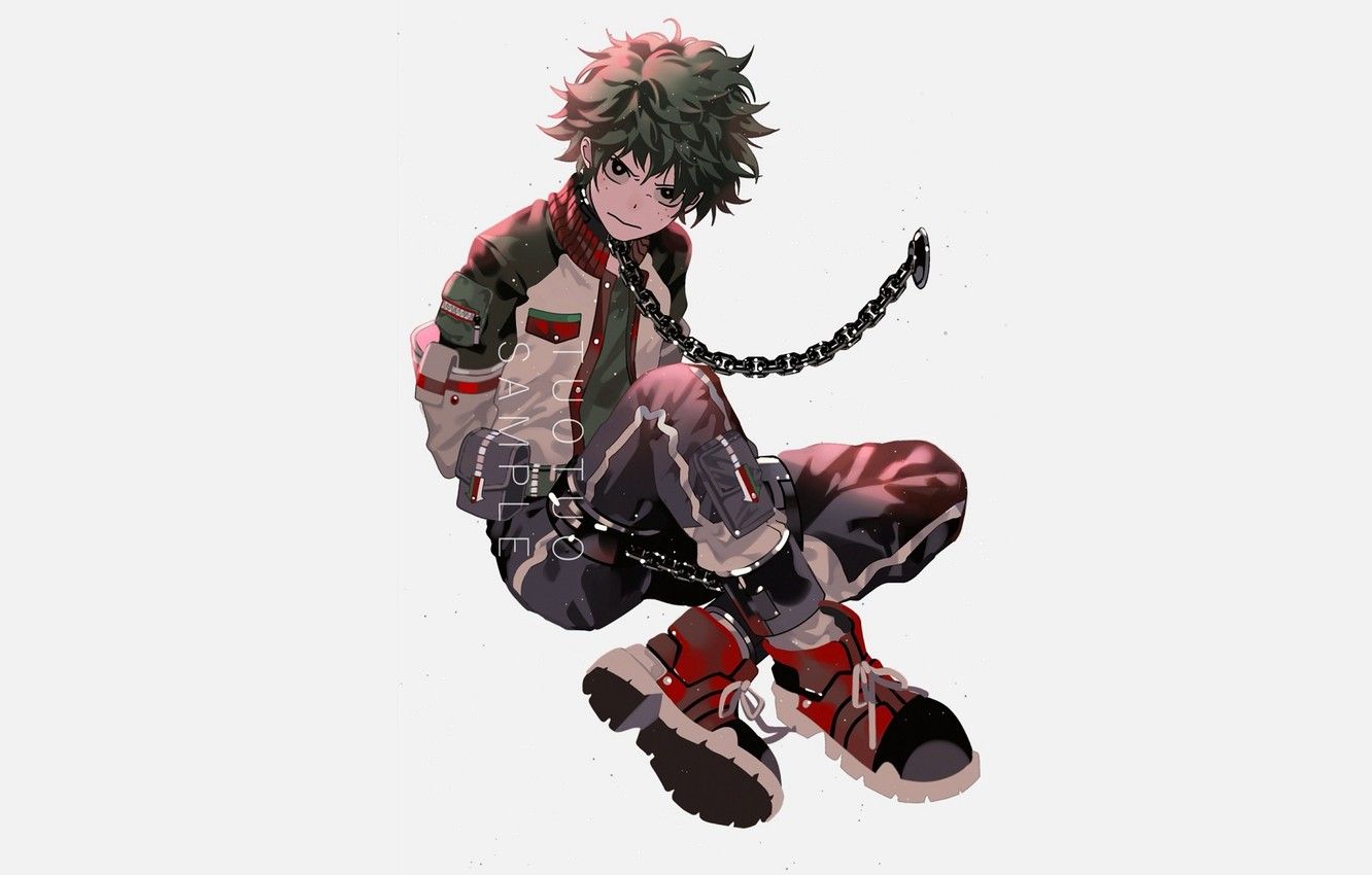 Wallpaper look, chain, guy, My hero .anime.goodfon.com