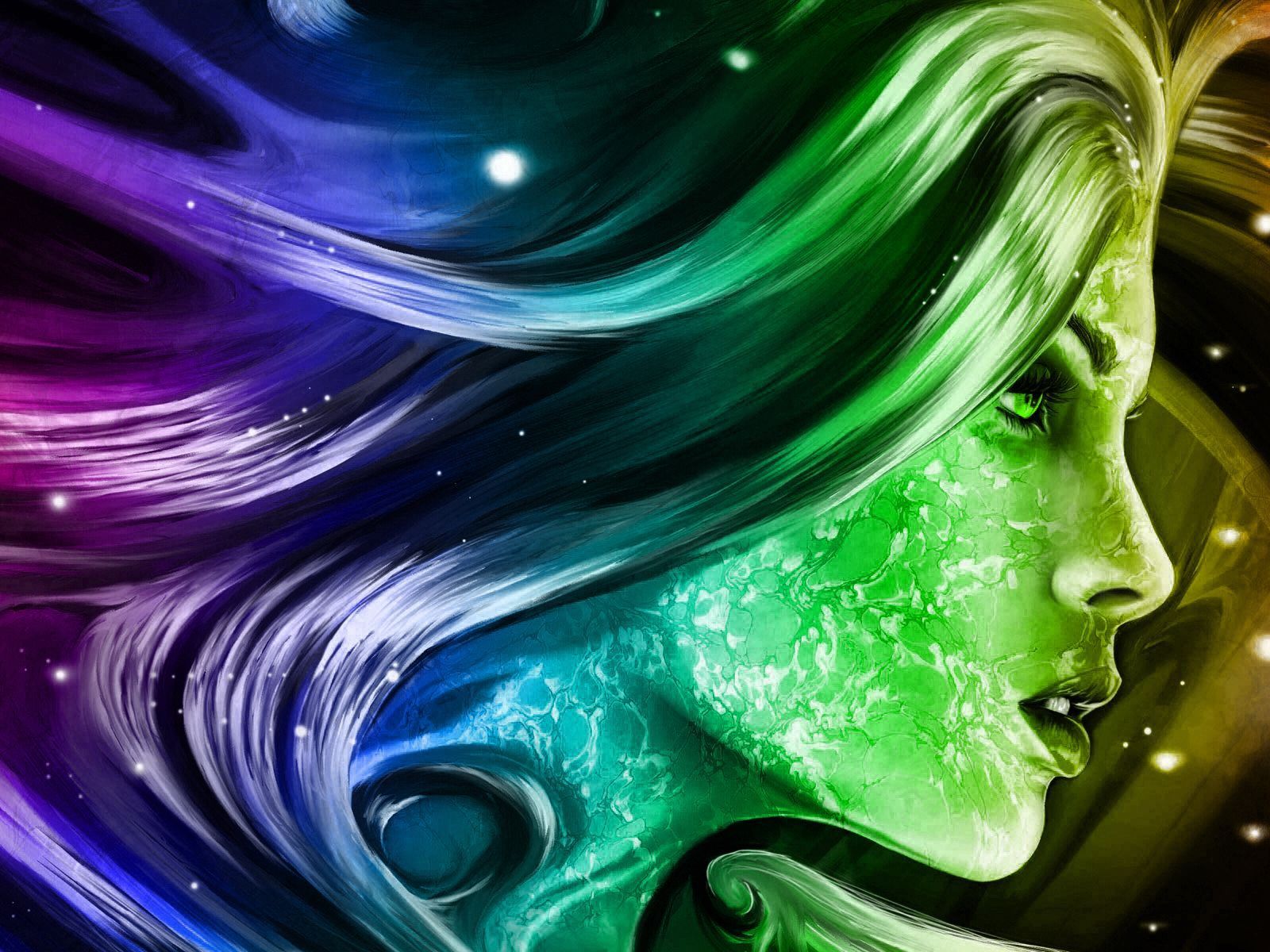 Rainbow Girl 3D Fantasy Abstract Art .wallpaper13.com