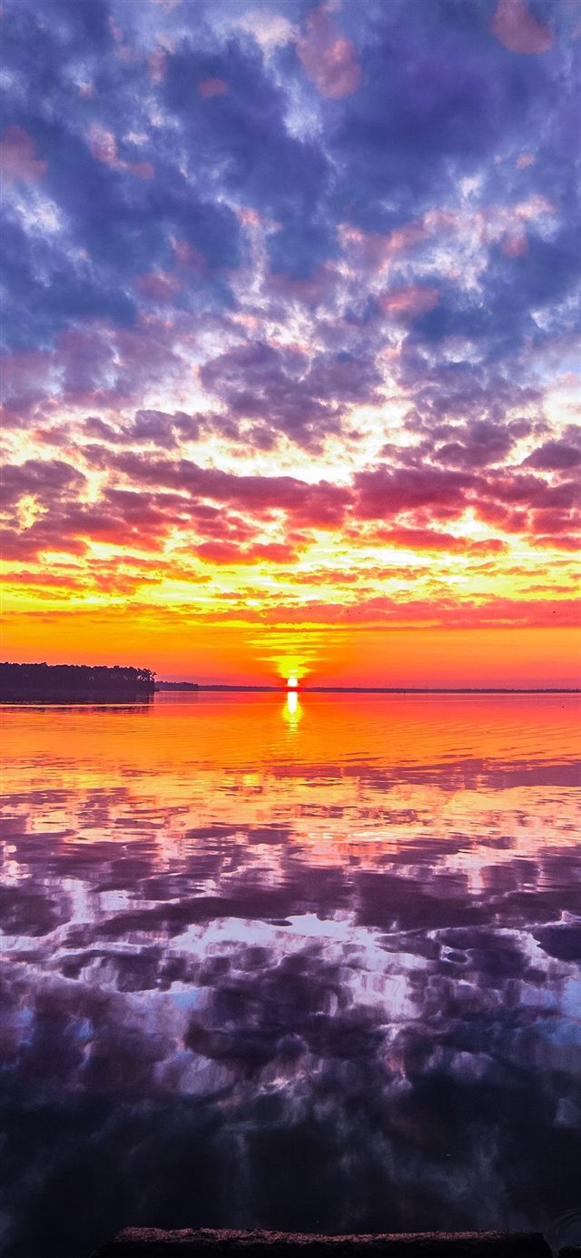 Sea sunset red beach iPhone X .ilikewallpaper.net