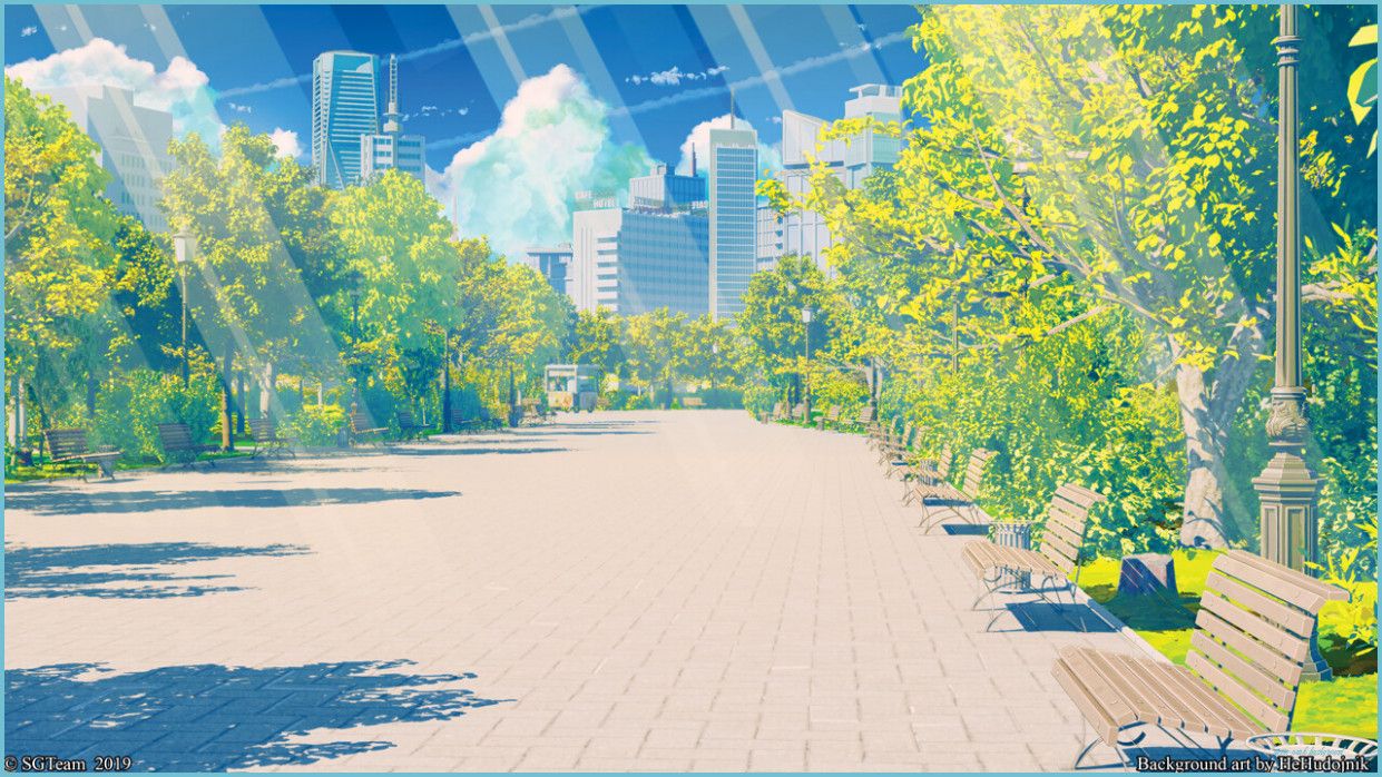 Anime Landscape Park Anime Background  Anime background Background  Anime scenery