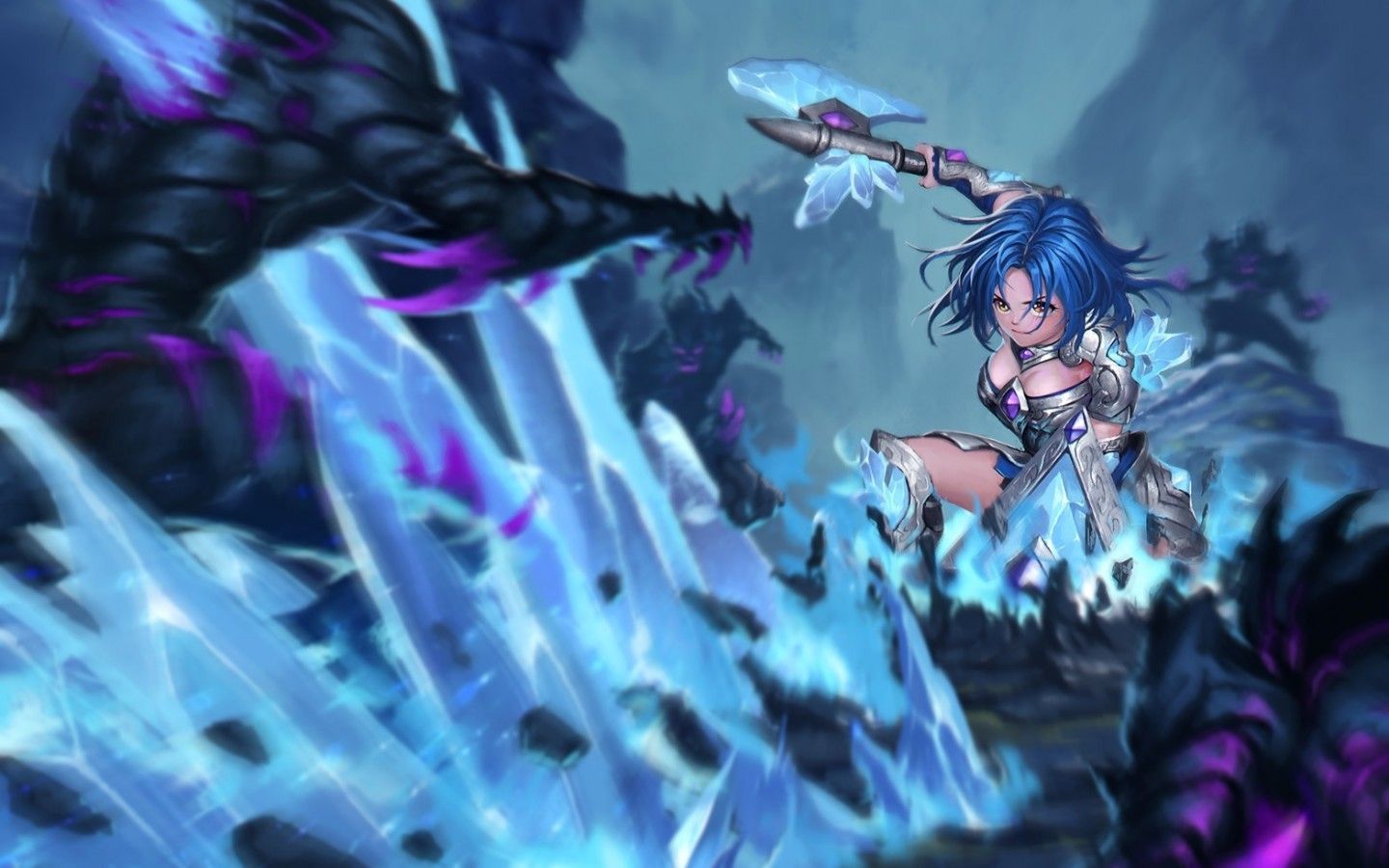 Download 1440x900 Anime Girl, Battle .wallpapermaiden.com