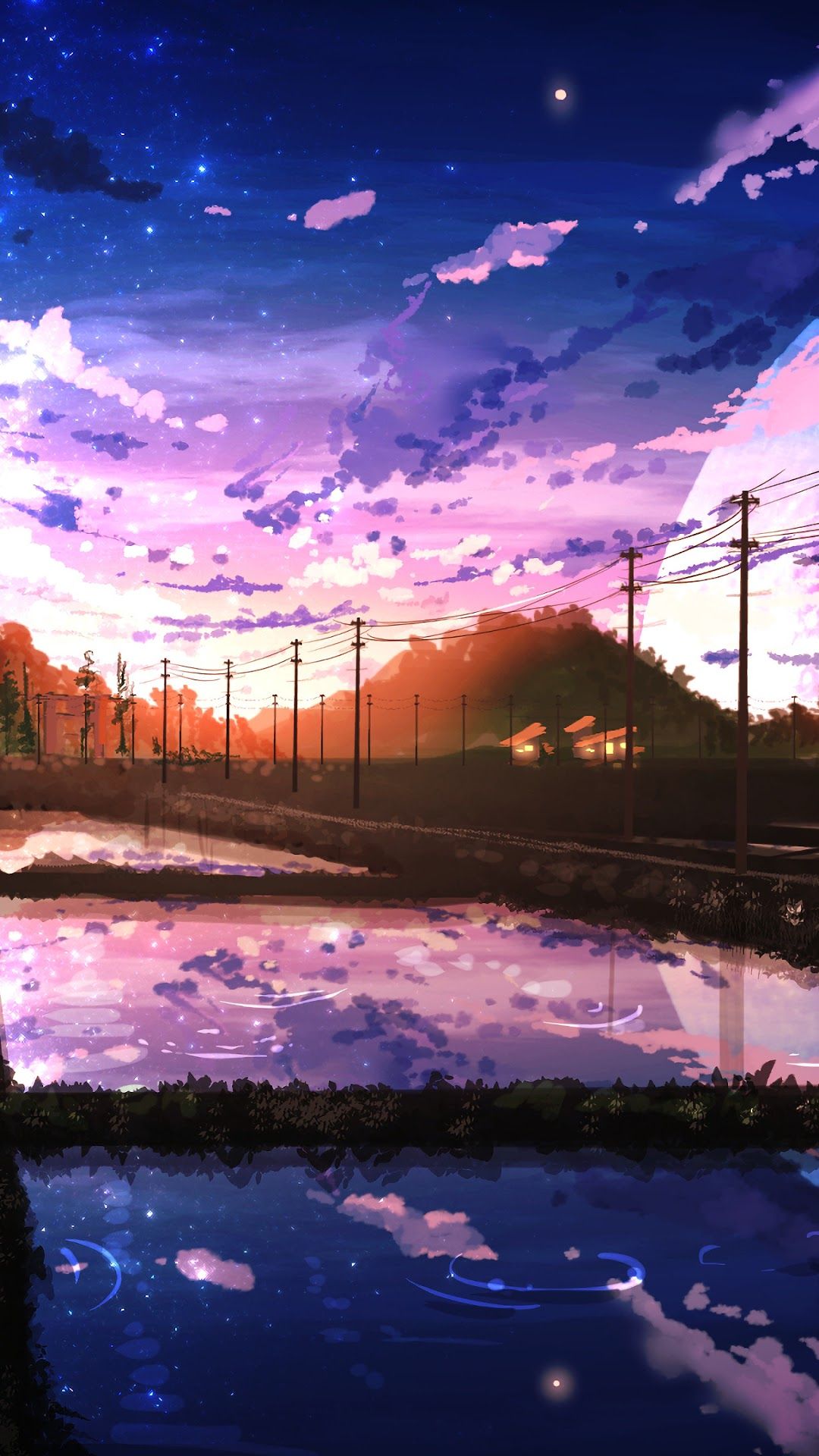 Sunrise, Anime, Scenery, Paddy Field, Farm, 4K wallpaper HD Wallpaper