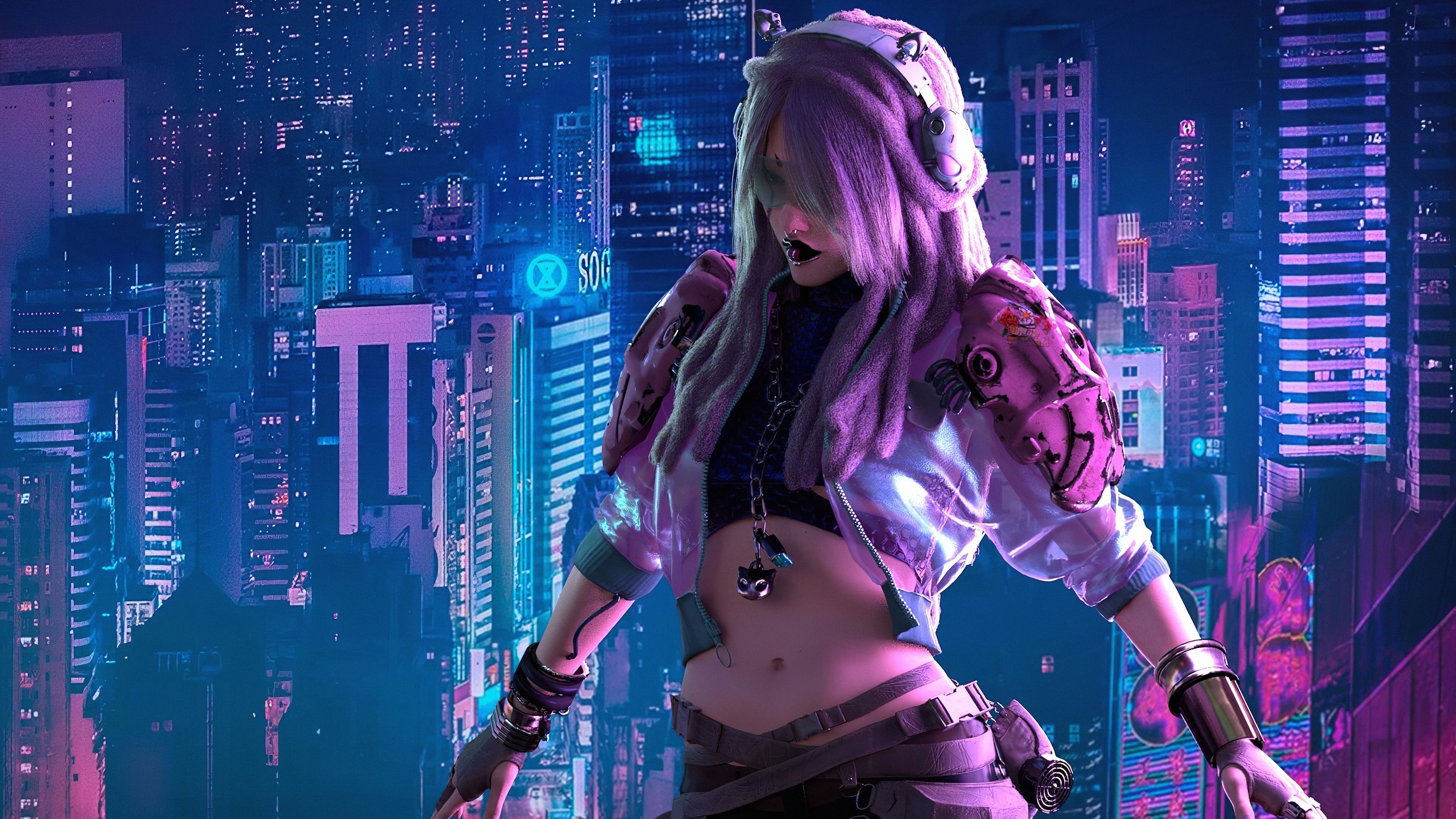 Wallpaper 4k Cyberpunk City Girlpixel4k.com
