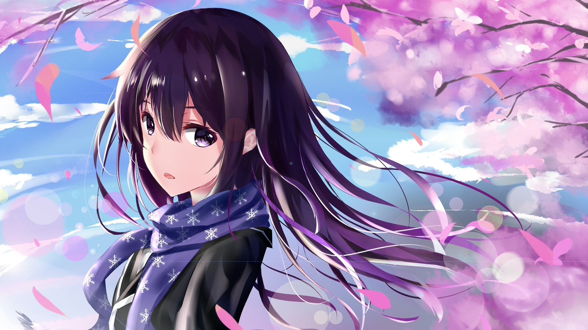 Purple Anime Girl Wallpaper