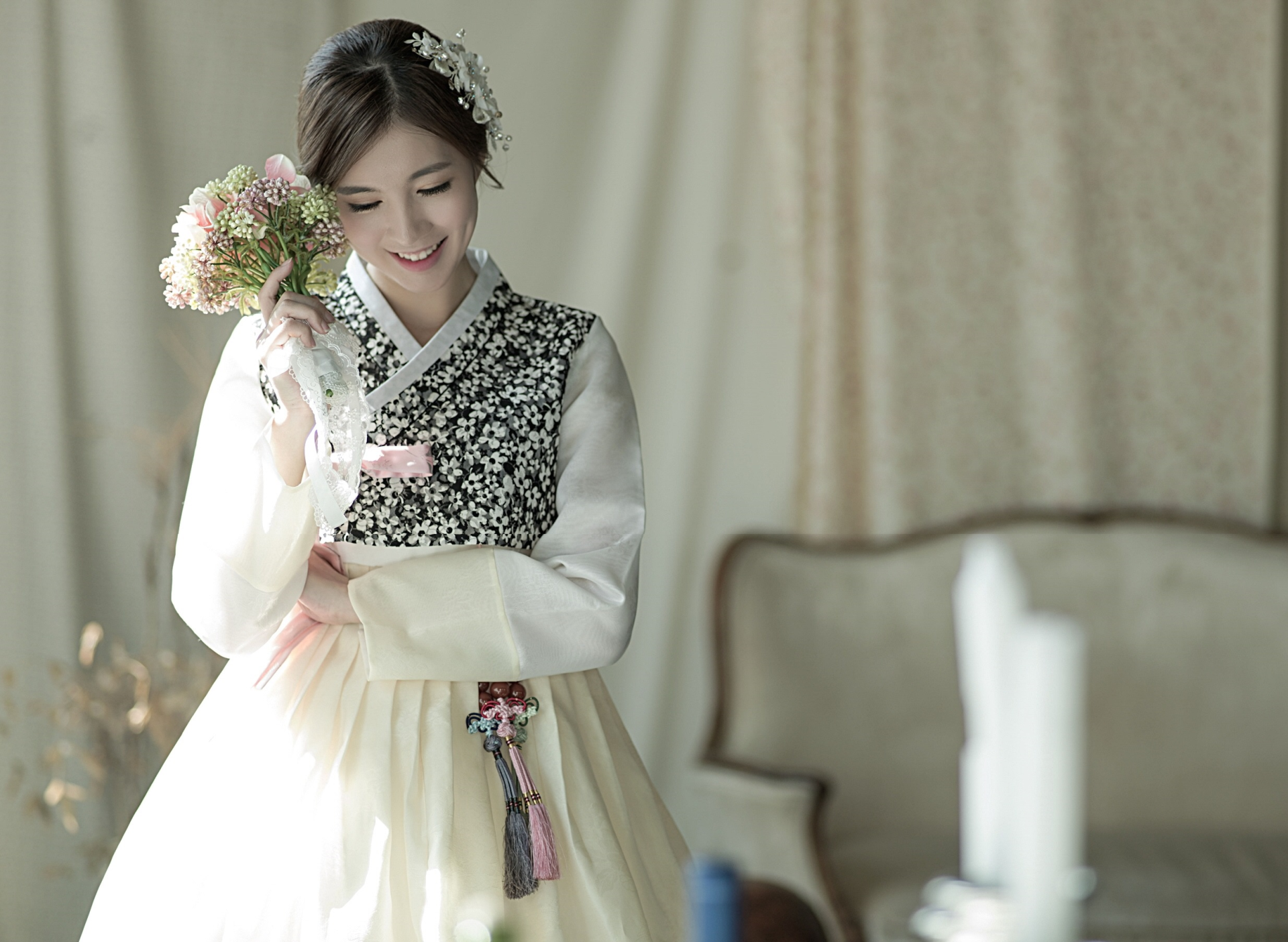 South Korea Women Asian Hanbok .wallha.com